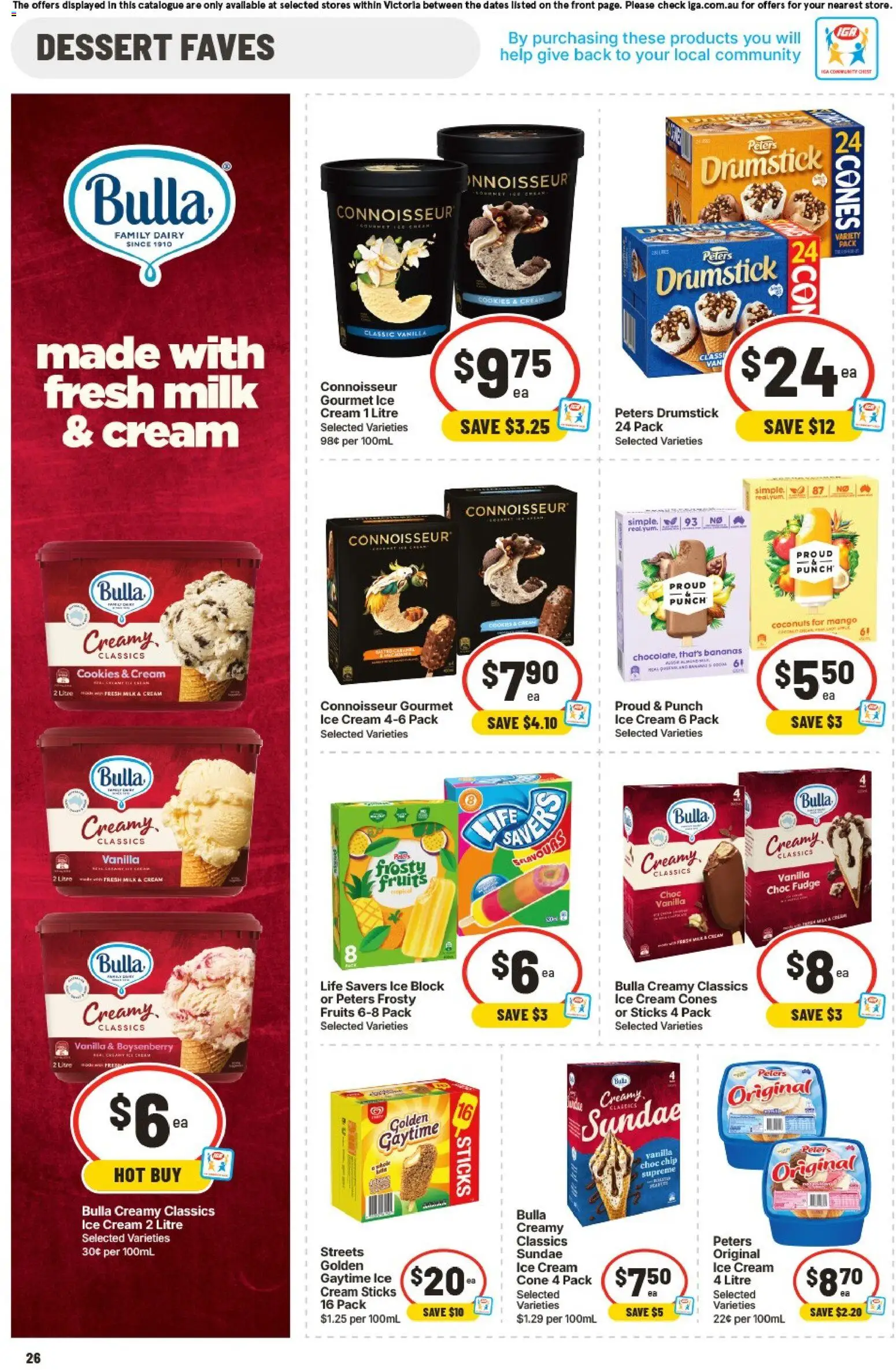 IGA catalogue - valid from 12/08/2026 | Page: 26 | Products: Dairy, Bananas, Mango, Ice