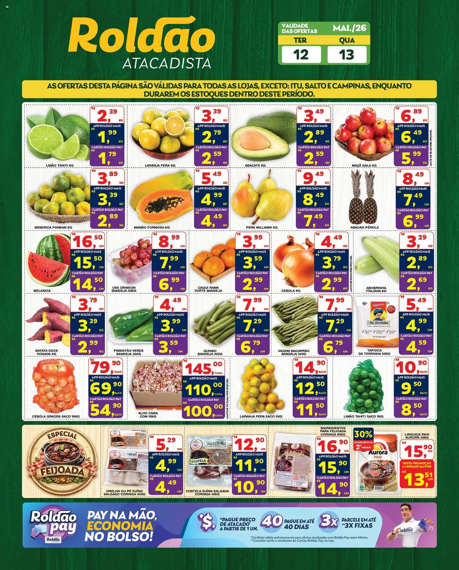 Roldão Folheto - válido de 11.05.2026 | Página: 2 | Produtos: Pimentão, Caixa, Macarrão, Batata