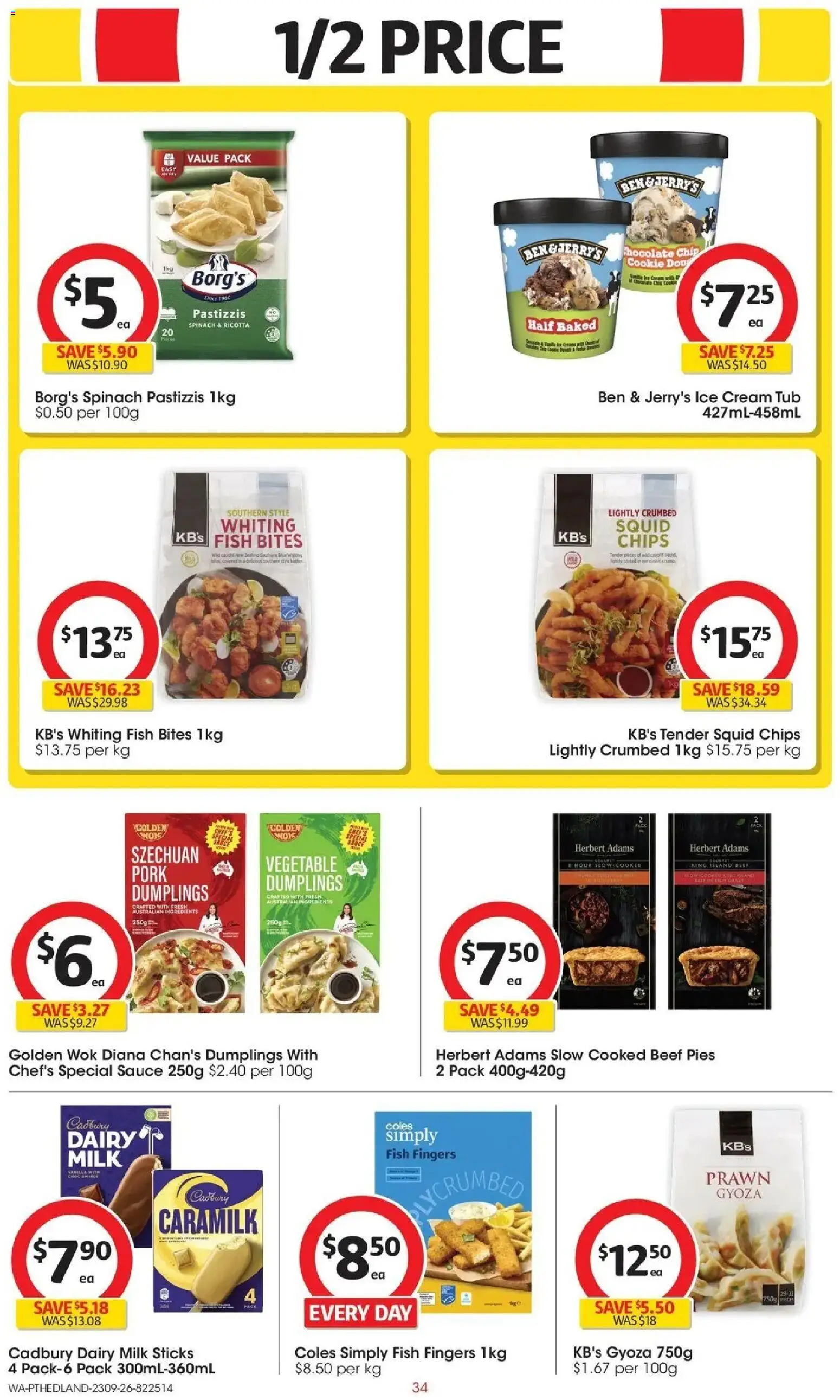 ﻿Coles catalogue valid from 23/09/2026 > Online Australia | Page: 34 | Products: Ingredients, Dairy, Ice cream, Pies