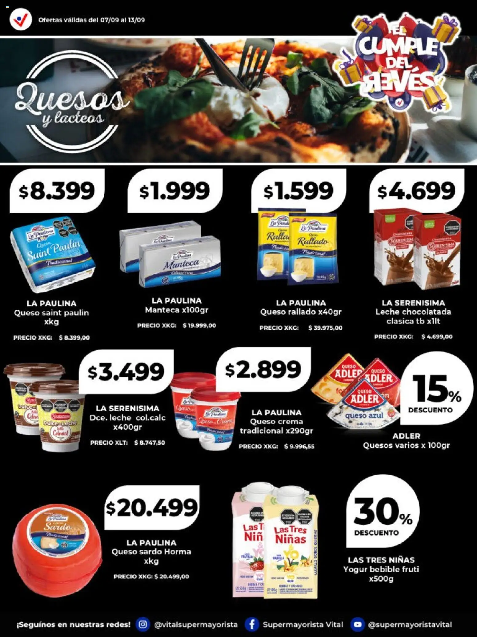 Vital - Especial de frescos │ válido desde el 07/09/2026 | Página: 4 | Productos: Queso azul, Manteca, Queso, Crema