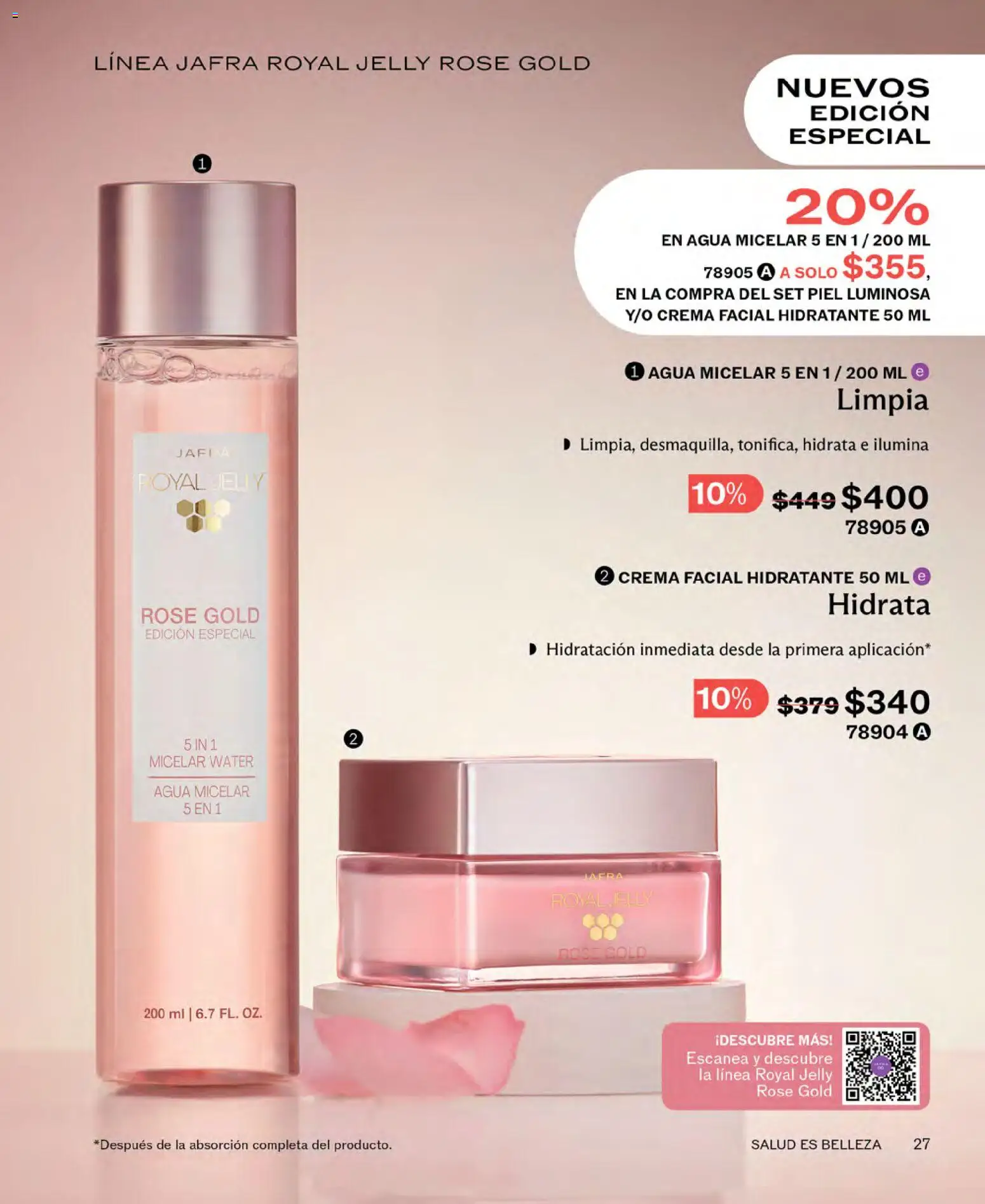 Nuevas ofertas de JAFRA válidas en toda la República Mexicana desde el 01.06.2026. ¡Encuentra las mejores ofertas en JAFRA catálogo! | Página: 27 | Productos: Crema, Agua, Agua micelar