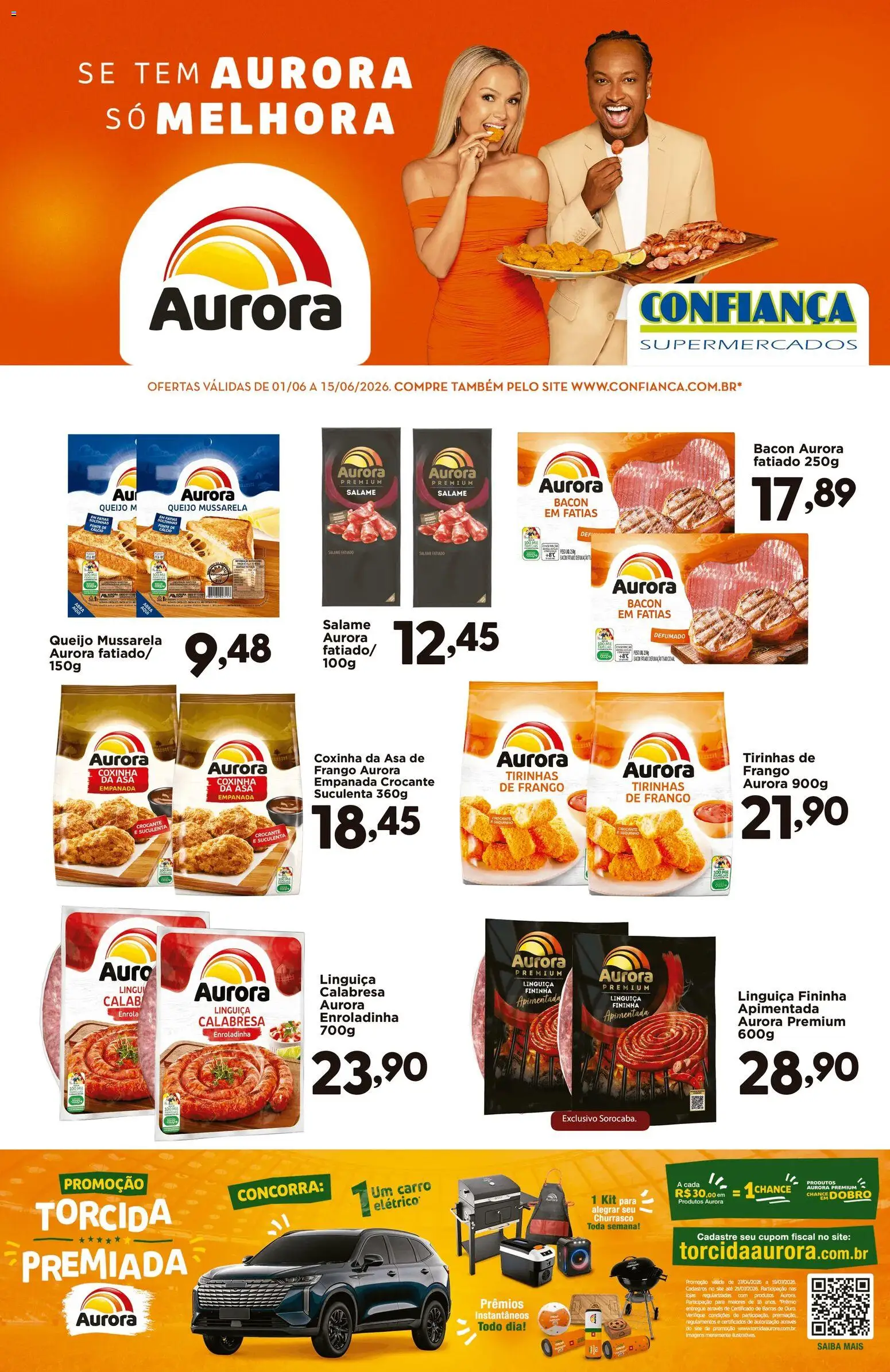 Confiança Folheto - válido de 01.06.2026 | Página: 1 | Produtos: Salame, Cálcio, Frango, Mussarela