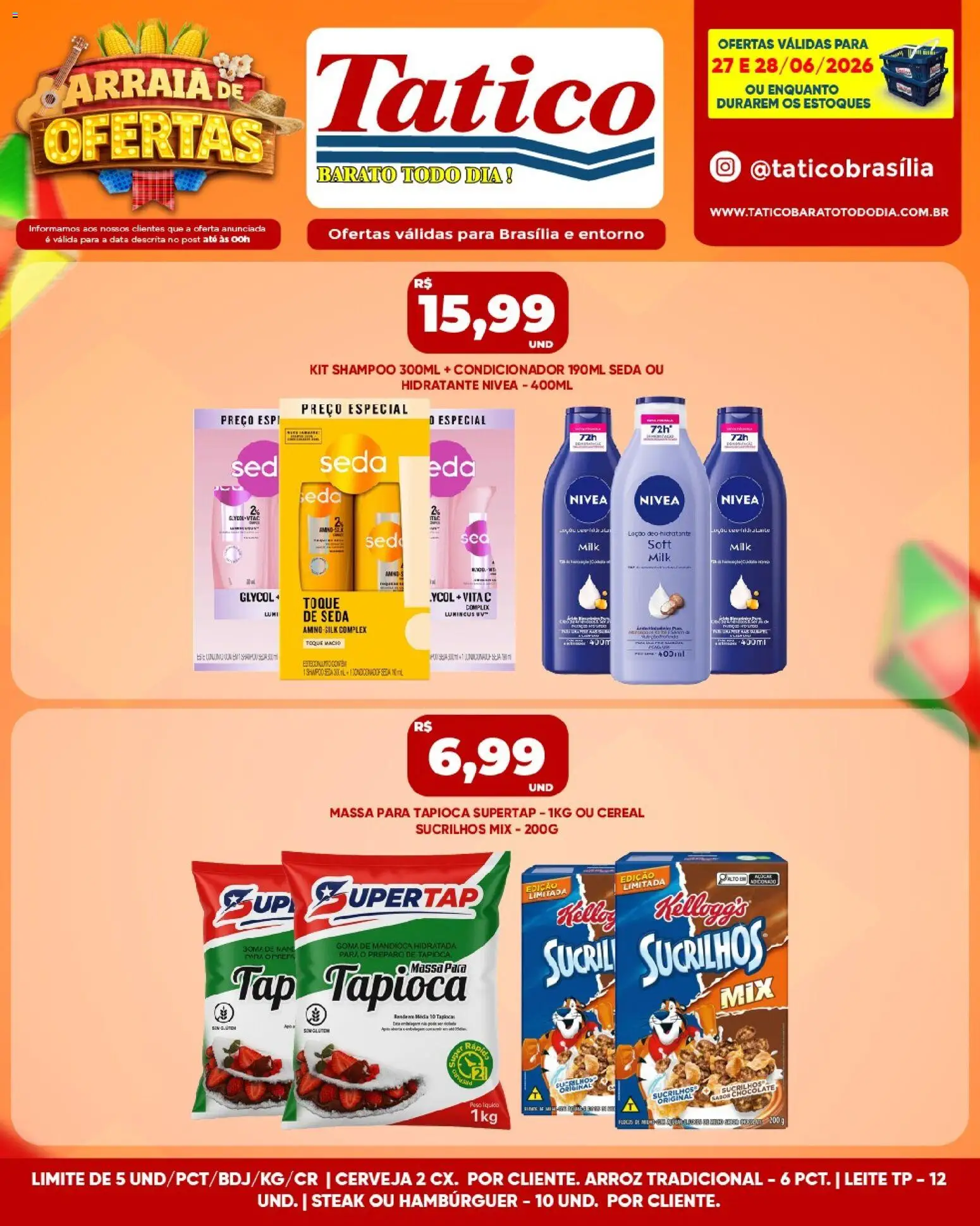 Tatico Folheto - válido de 29/06/2026 | Página: 38 | Produtos: Leite, Cerveja, Massa, Sucrilhos
