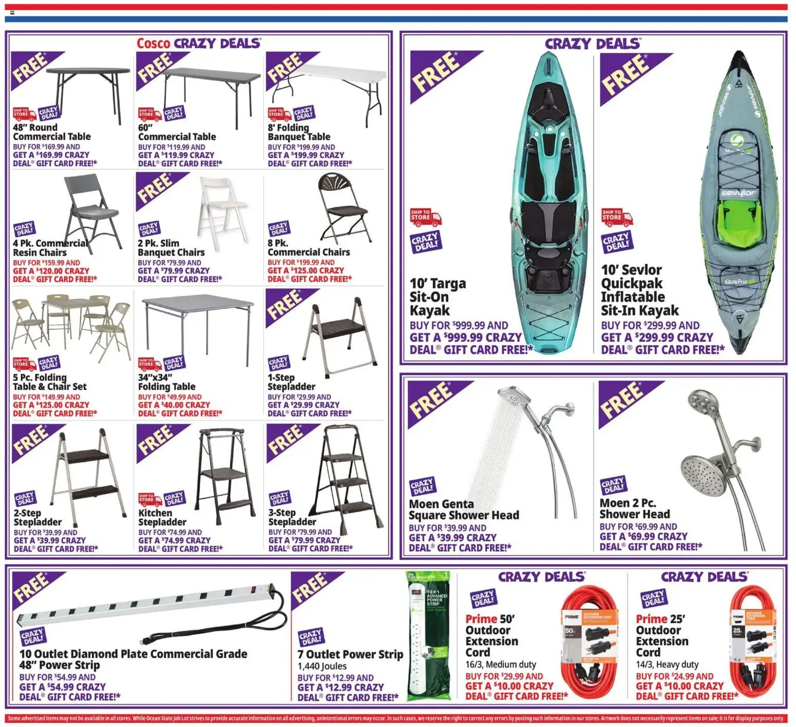Ocean State Job Lot Weekly Ad - valid from 07/02/2026 | Page: 18 | Products: Table, Shower, Shower Head, Kayak