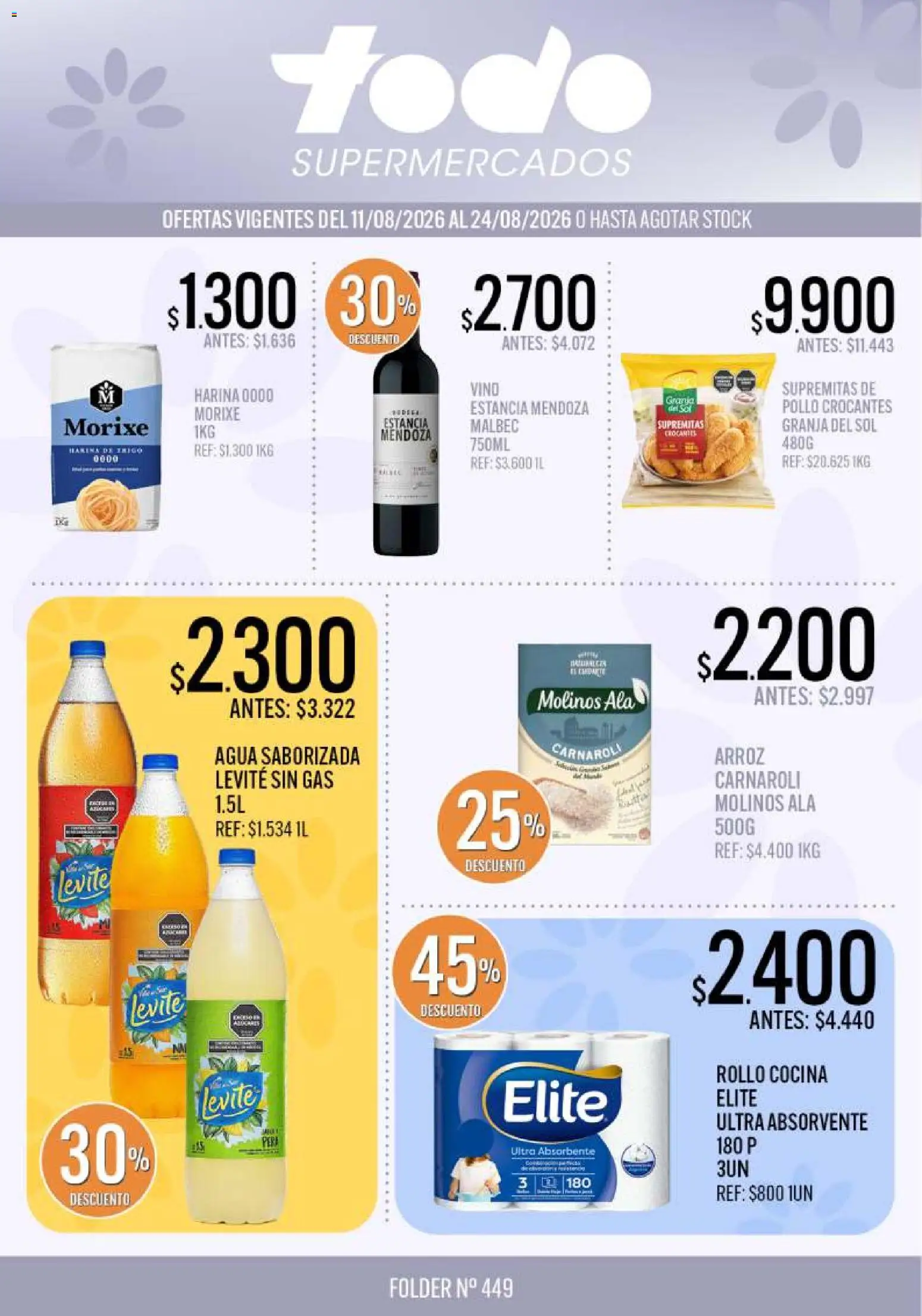 Supermercados TODO - Ofertas │ válido desde el 11/08/2026 | Página: 1 | Productos: Cocina, Harina, Agua, Agua saborizada
