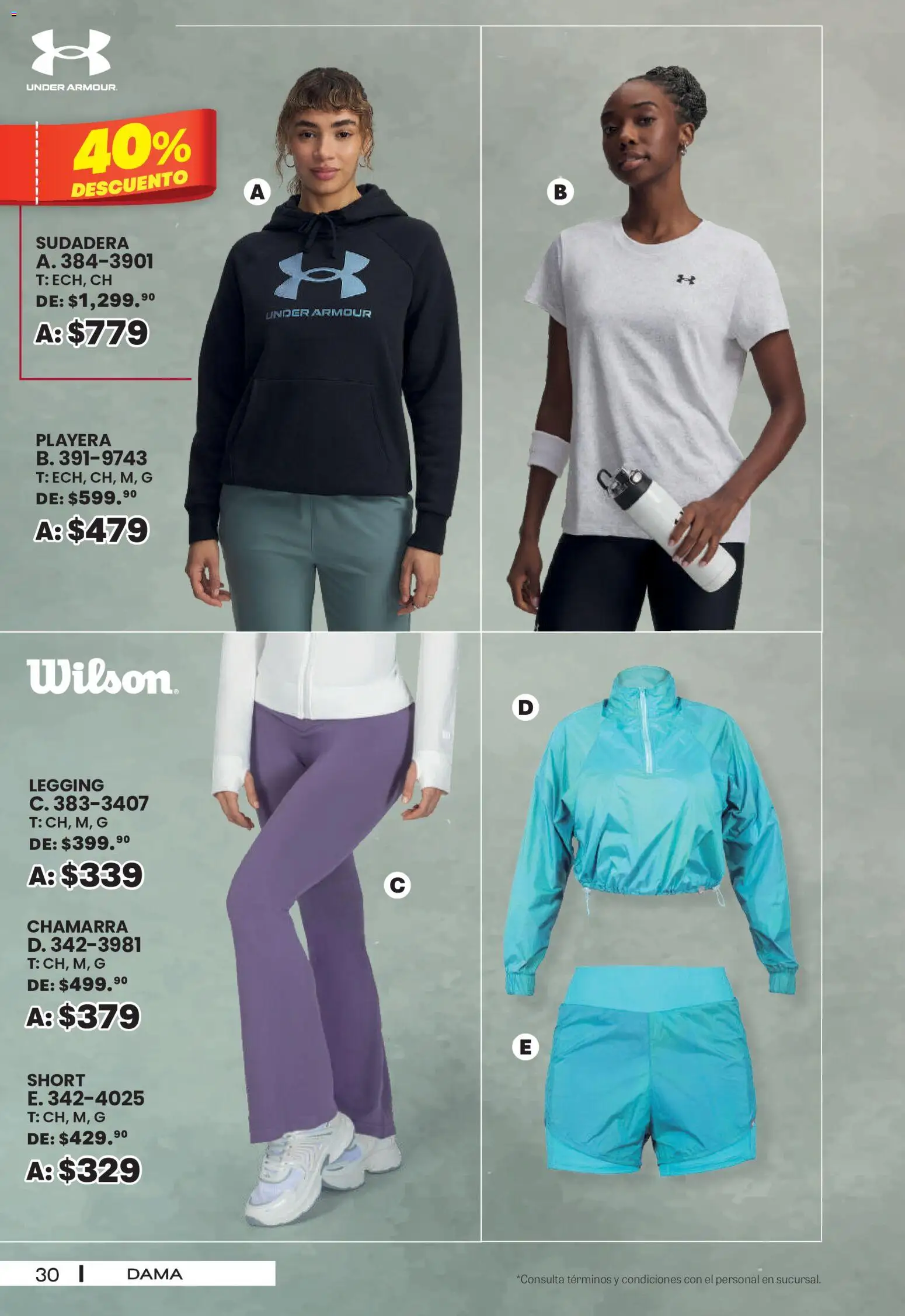 Nuevas ofertas de Andrea válidas en toda la República Mexicana desde el 30/08/2026. ¡Encuentra las mejores ofertas en Andrea - SPORT DAYS! | Página: 30 | Productos: Chamarra, Sudadera, Playera, Short