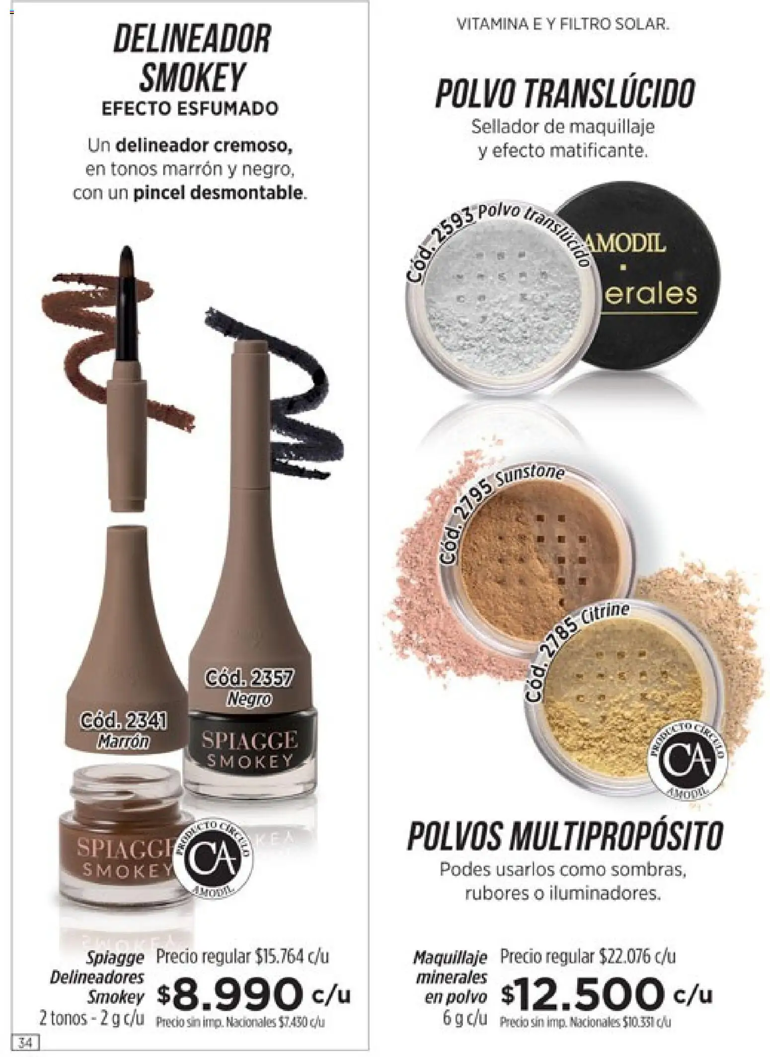 Amodil - Campaña 11 │ válido desde el 01.07.2026 | Página: 34 | Productos: Maquillaje, Polvo, Pincel, Delineador