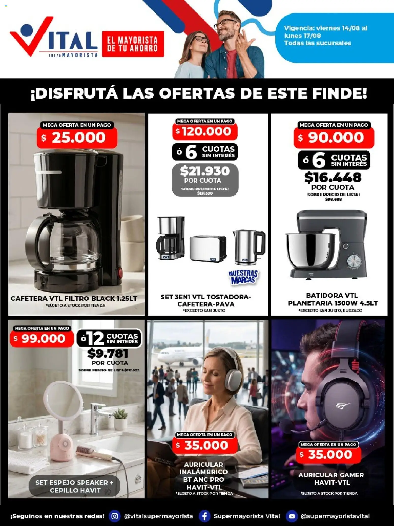 Vital - Ofertas fin POSADAS │ válido desde el 14/08/2026 | Página: 3 | Productos: Cafetera, Sobre, Espejo, Cepillo