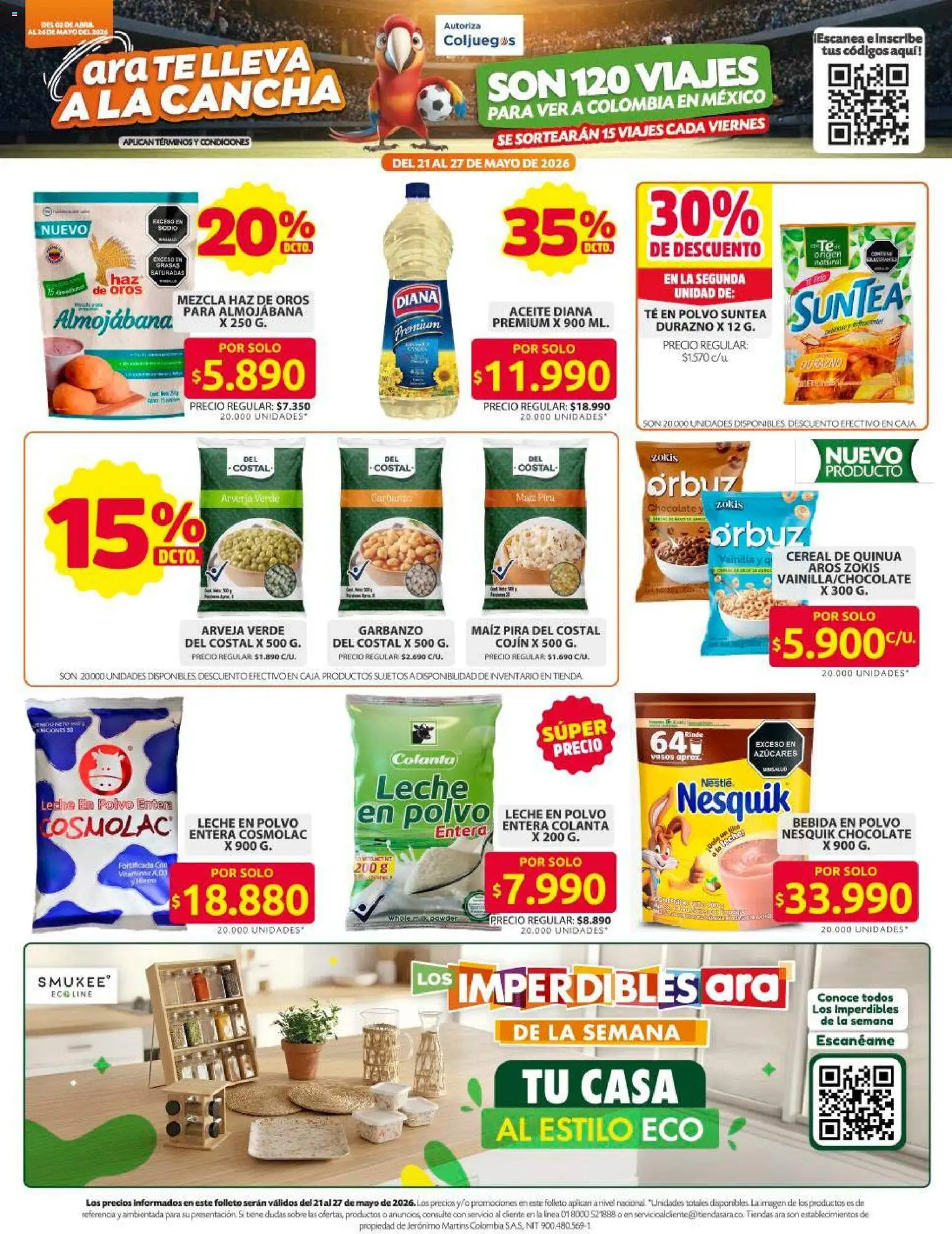 Ara revista - valida desde el 21.05.2026 | Página: 12 | Productos: Leche en polvo, Maiz, Leche, Chocolate