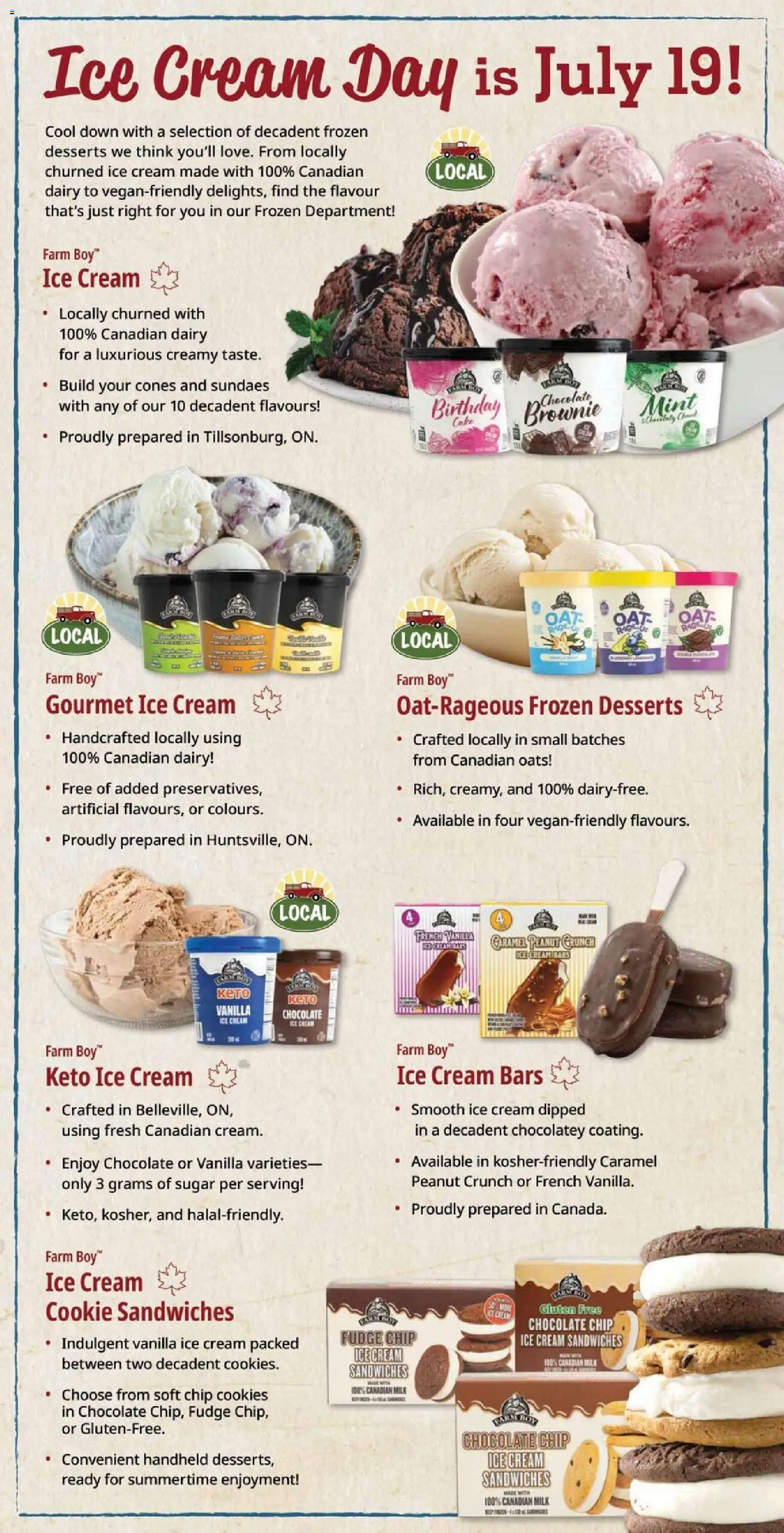 Farm Boy flyer valid from Jul 16, 2026 | Page: 5 | Products: Cookies, Ice cream, Milk, Chocolate