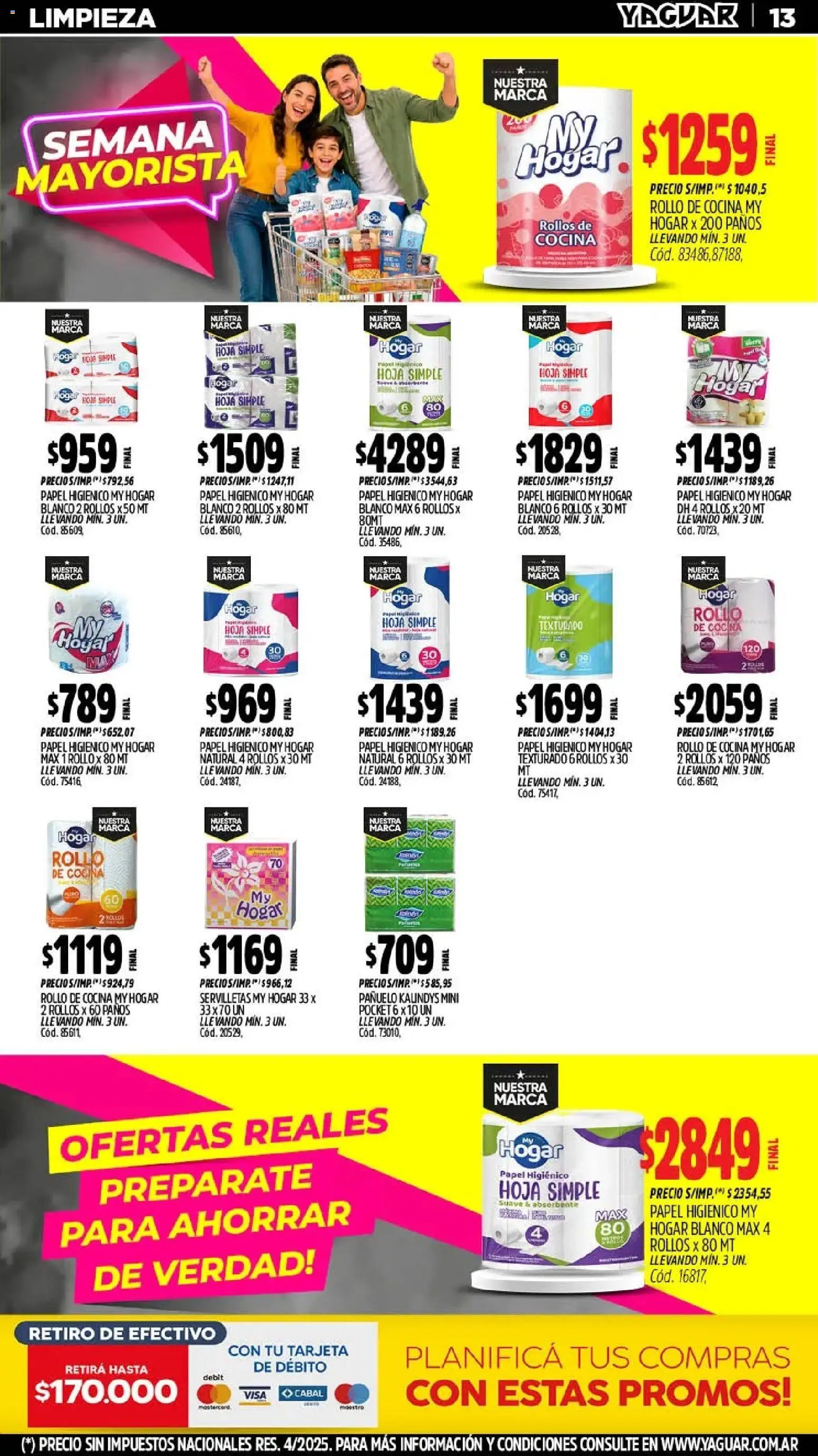 Yaguar catálogo │ válido desde el 18.05.2026 | Página: 14 | Productos: Papel higiénico, Pañuelo, Cocina, Servilletas