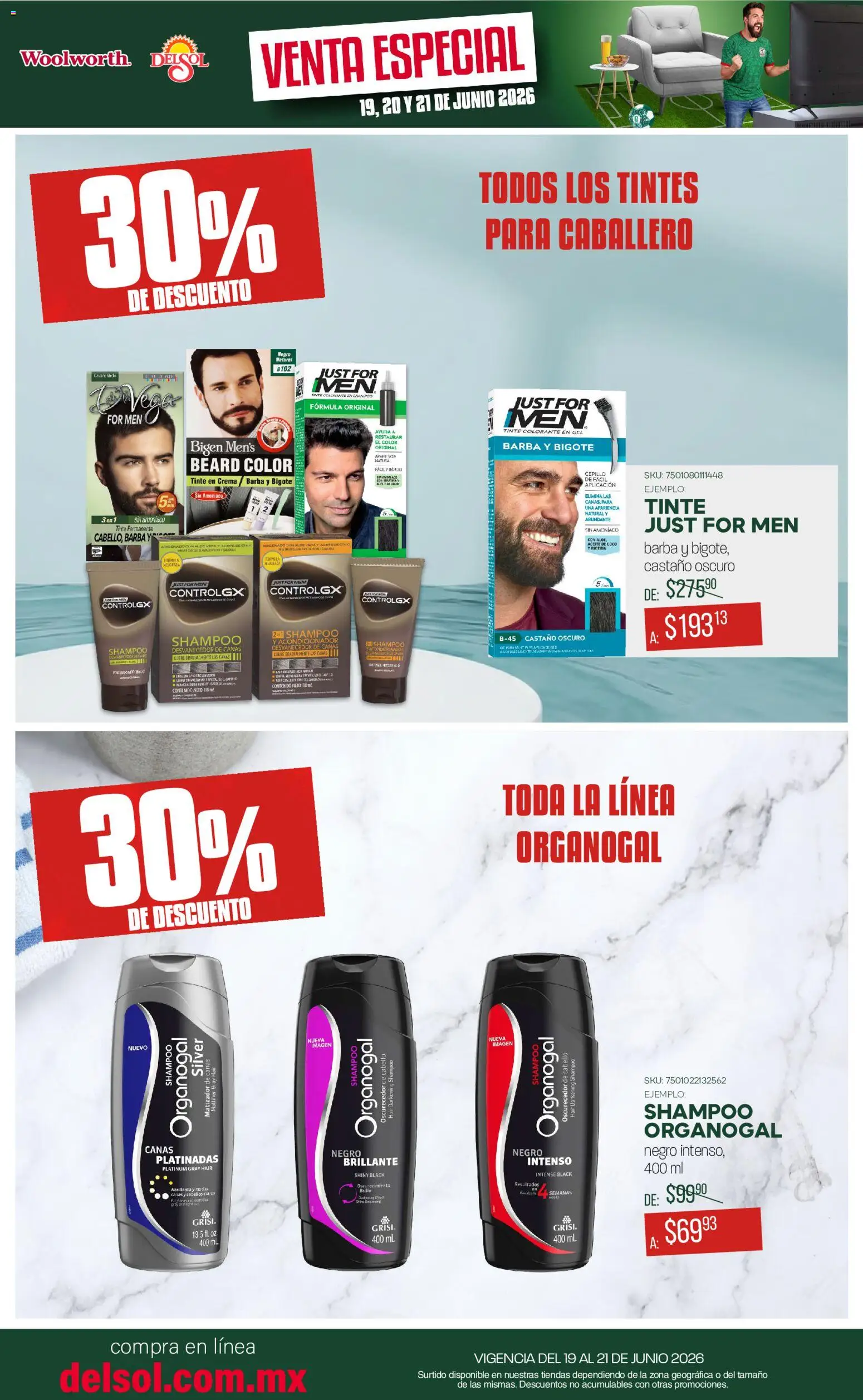 Nuevas ofertas de Del Sol y Woolworth válidas en toda la República Mexicana desde el 19.06.2026. ¡Encuentra las mejores ofertas en Del Sol y Woolworth catálogo! | Página: 18