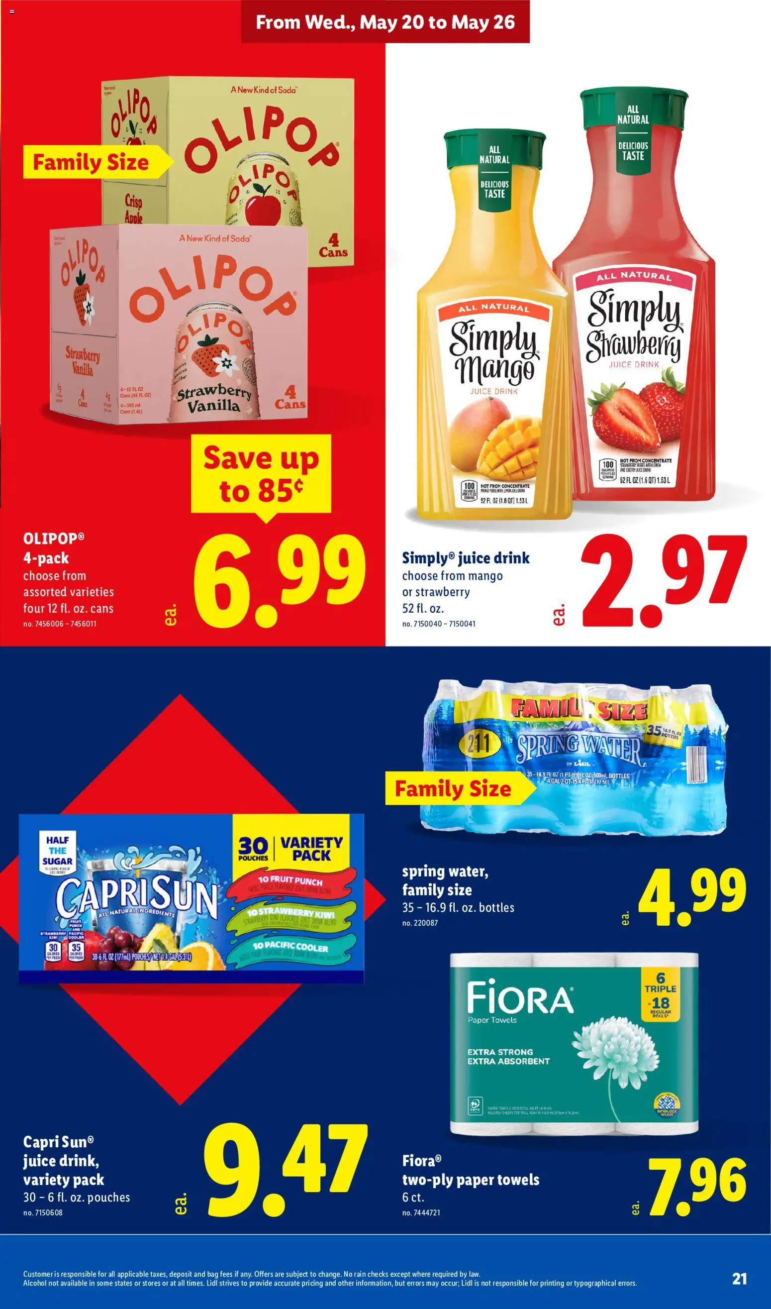 Lidl Weekly Ad - valid from 20.05.2026 | Page: 21 | Products: Juice, Water, Sugar, Mango