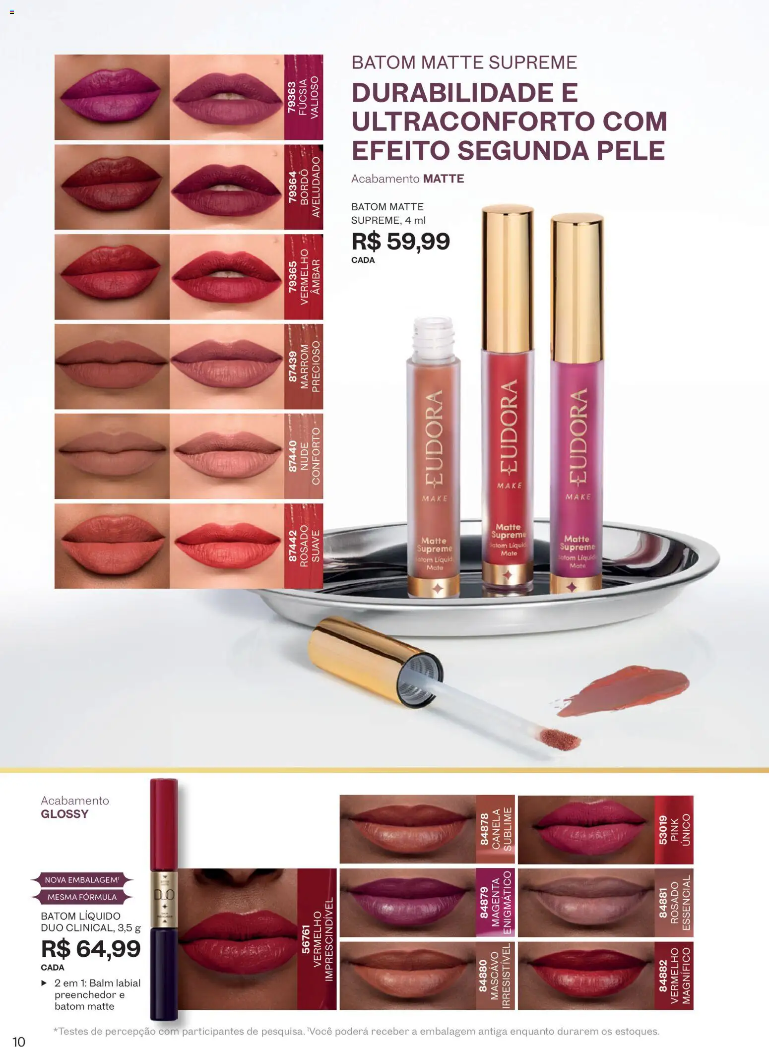 Eudora Folheto - válido de 15/07/2026 | Página: 13 | Produtos: Batom, Segunda pele, Canela