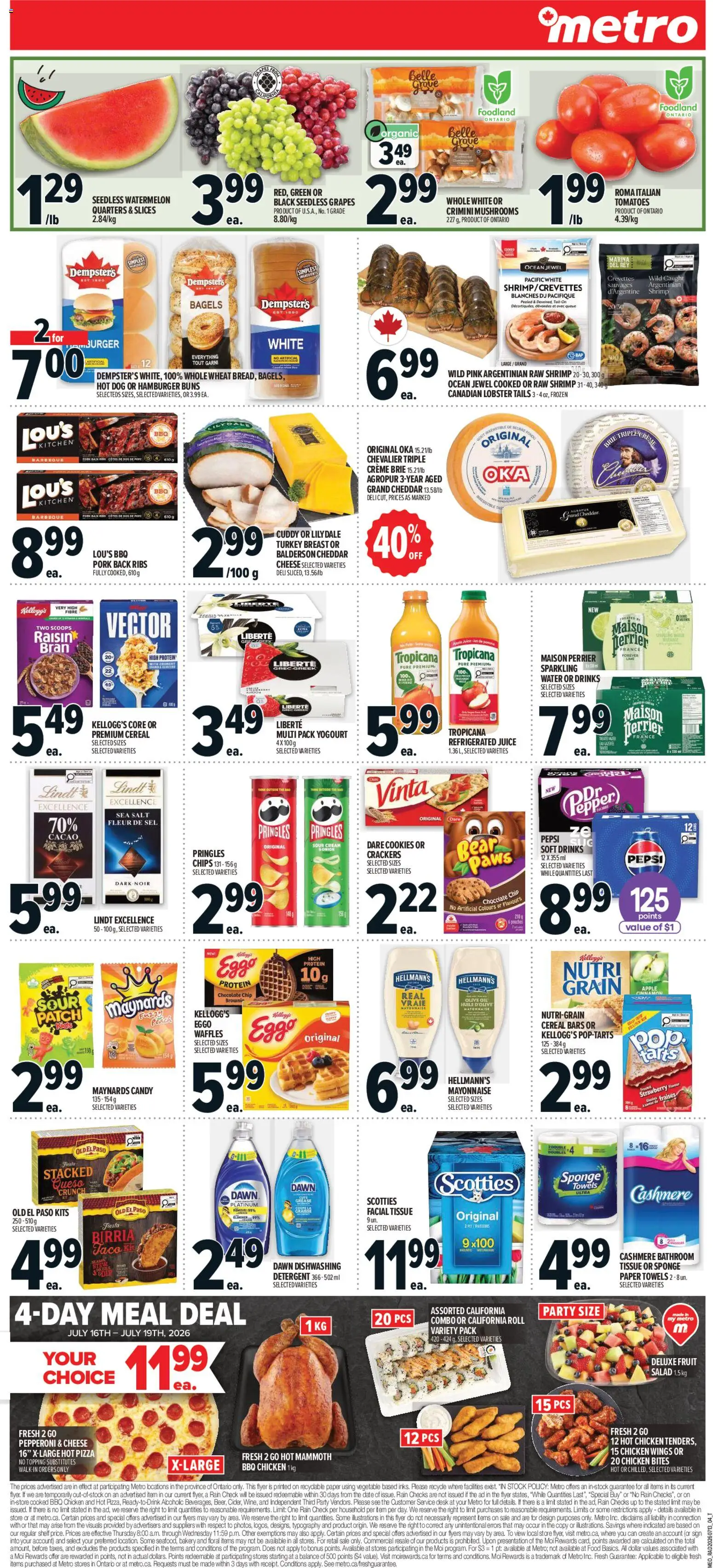 Metro flyer valid from Jul 16, 2026 | Page: 12 | Products: Turkey, Cheese, Chocolate, Pork