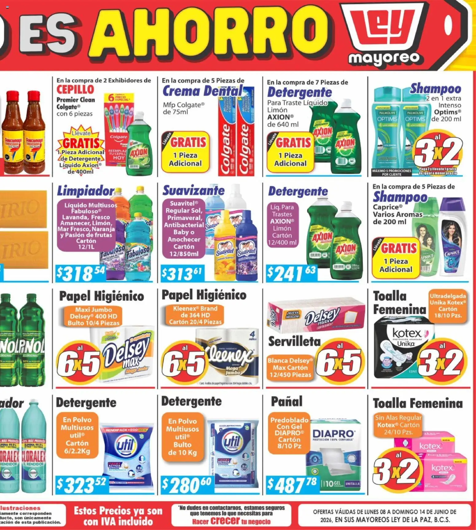 Nuevas ofertas de Casa Ley válidas en toda la República Mexicana desde el 08.06.2026. ¡Encuentra las mejores ofertas en Casa Ley folleto La Paz! | Página: 6 | Productos: Cepillo, Limón, Papel higiénico, Polvo