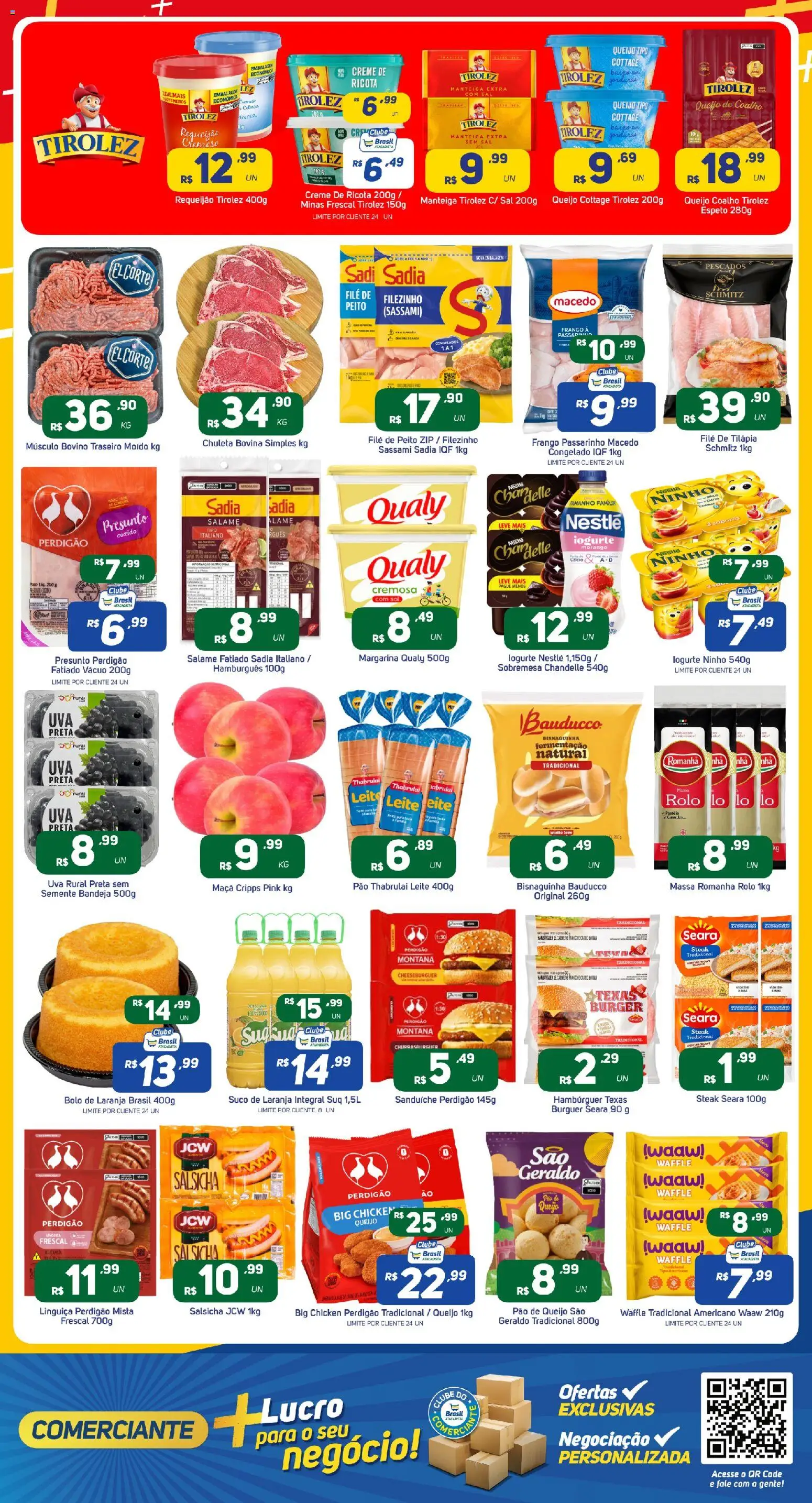 Brasil Atacadista Folheto - válido de 27/07/2026 | Página: 3 | Produtos: Leite, Iogurte, Queijo tipo cottage, Frango