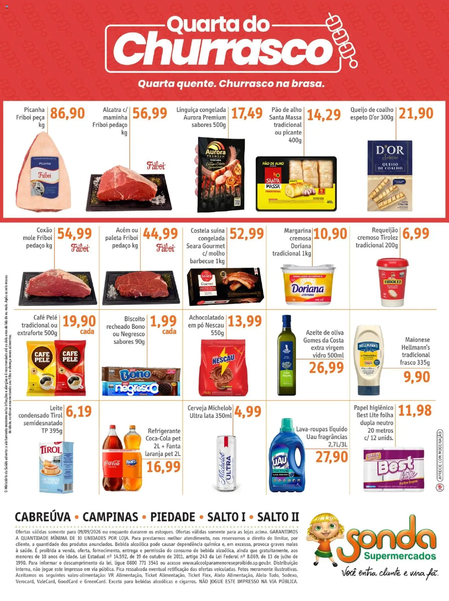 Sonda Folheto - válido de 09/09/2026 | Página: 4 | Produtos: Alho, Achocolatado, Maminha, Picanha