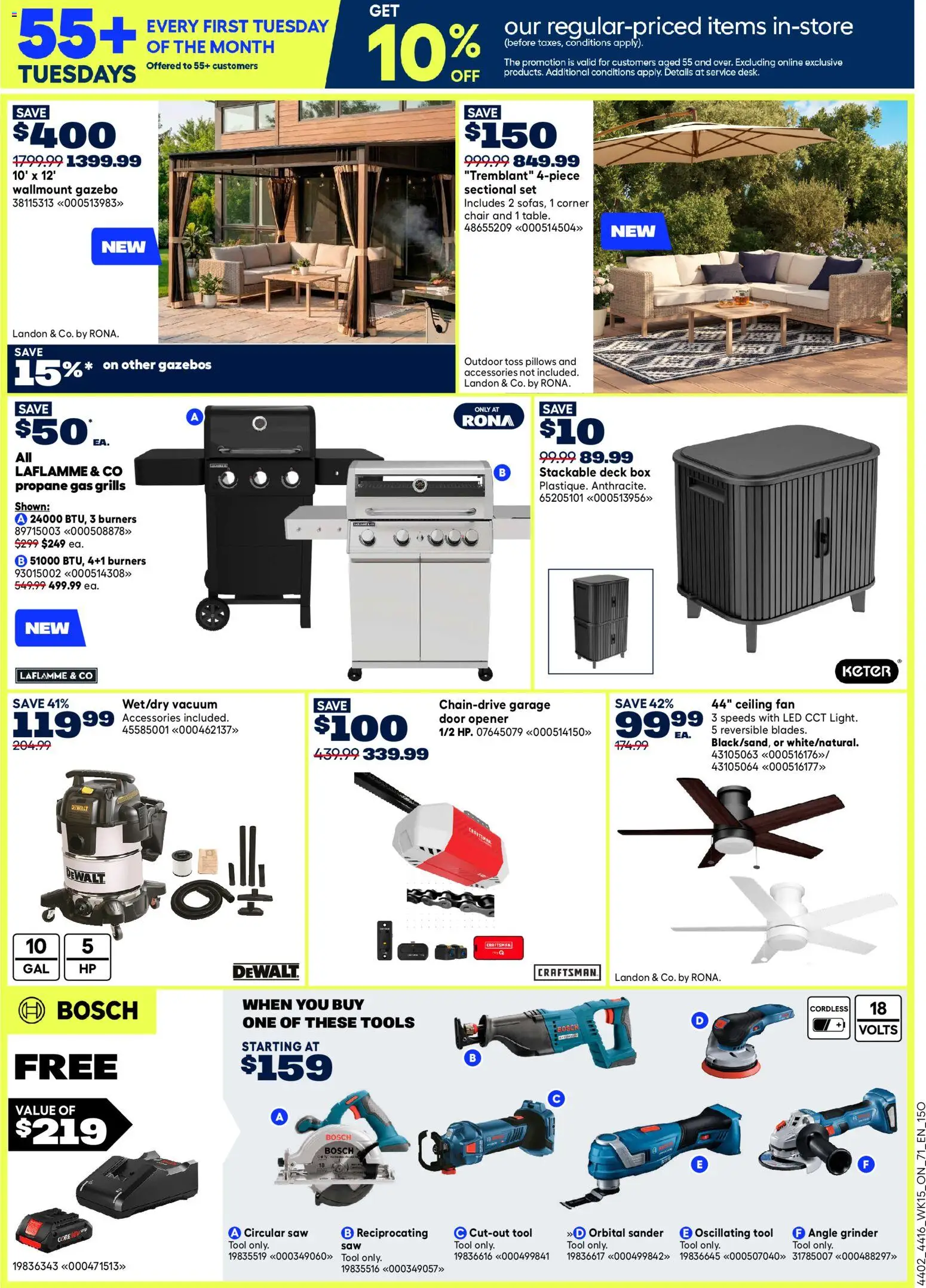 Rona flyer valid from 07.05.2026 | Page: 3 | Products: Fan, Grinder, Chair, Box
