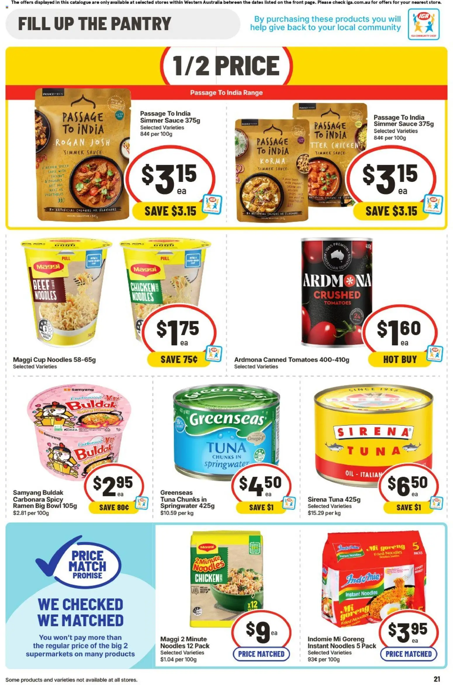 IGA catalogue - valid from 12/08/2026 | Page: 22 | Products: Tomatoes, Noodles, Tuna, Coconut