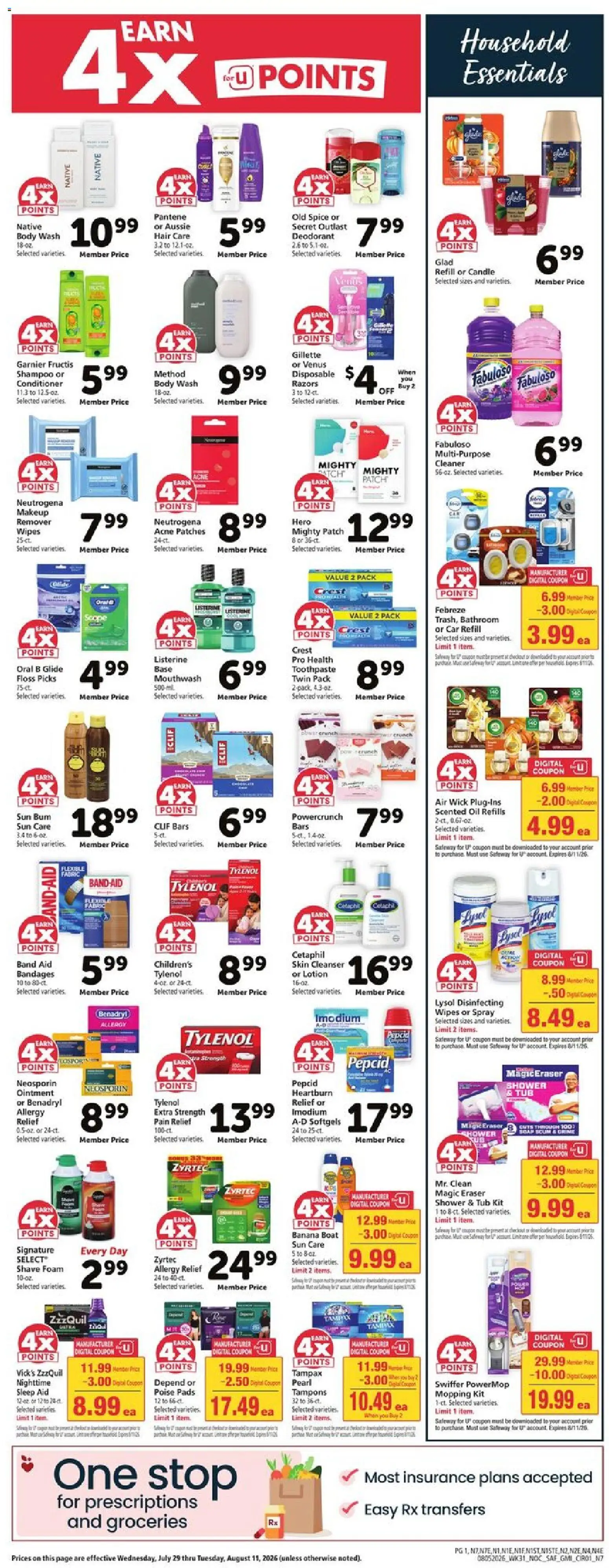Safeway Weekly Ad - valid from 08/05/2026 | Page: 9 | Products: Shower, Conditioner, Deodorant, Tampons