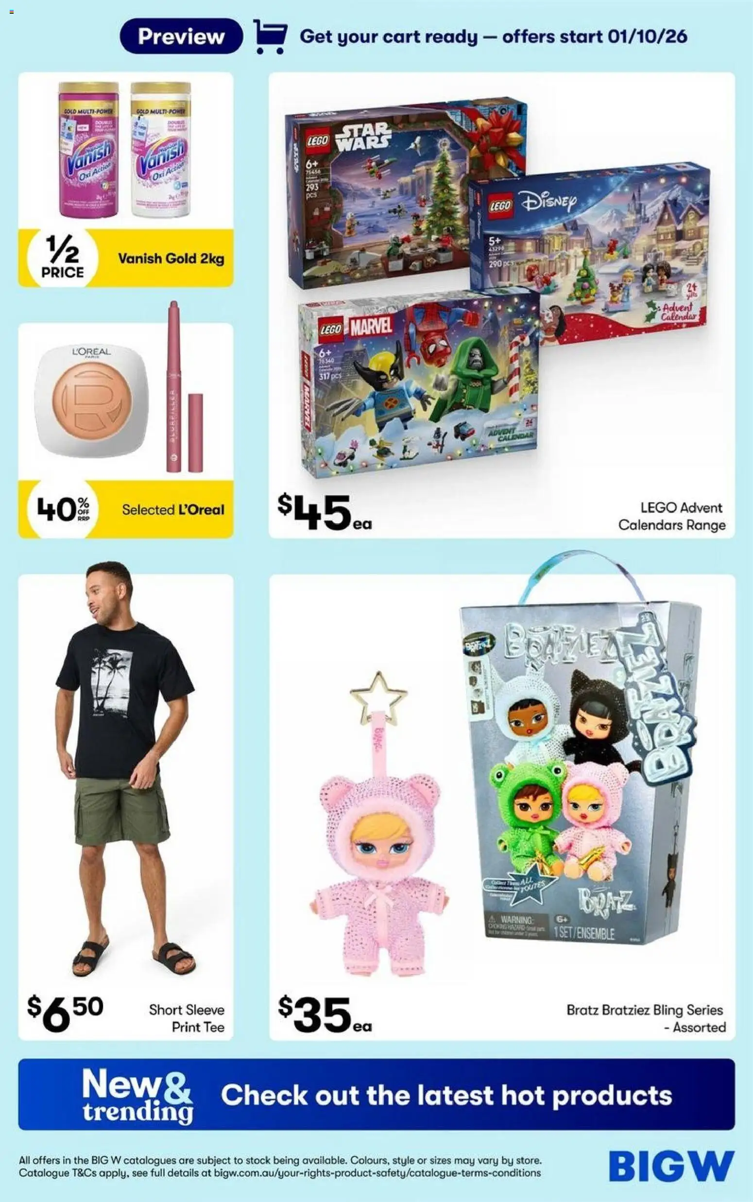 Big W catalogue - valid from 01/10/2026 | Page: 3 | Products: Advent calendar, Cart, LEGO