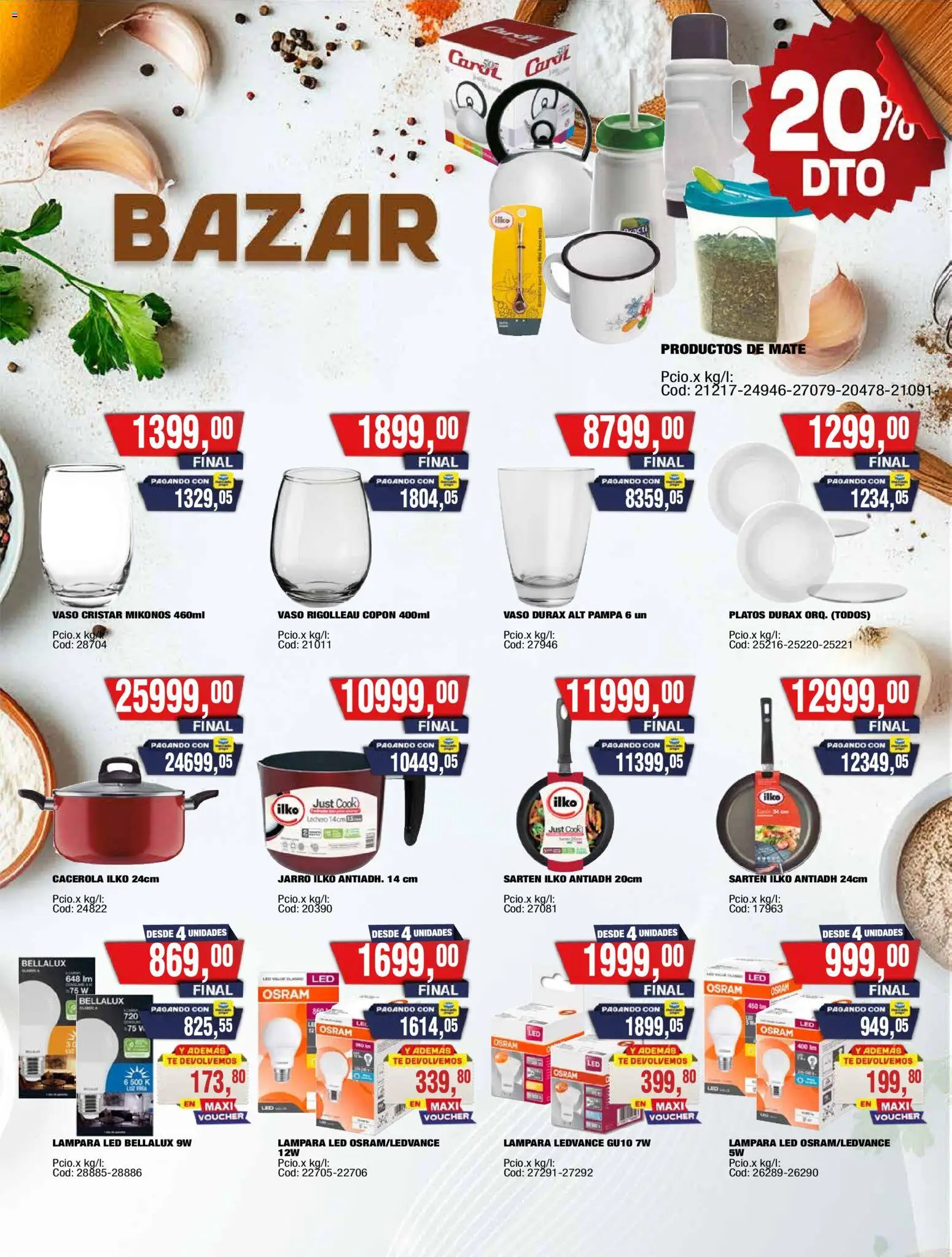 Maxiconsumo - Ofertas │ válido desde el 28/09/2026 | Página: 34 | Productos: Mate, Sartén, Lámpara, Pan