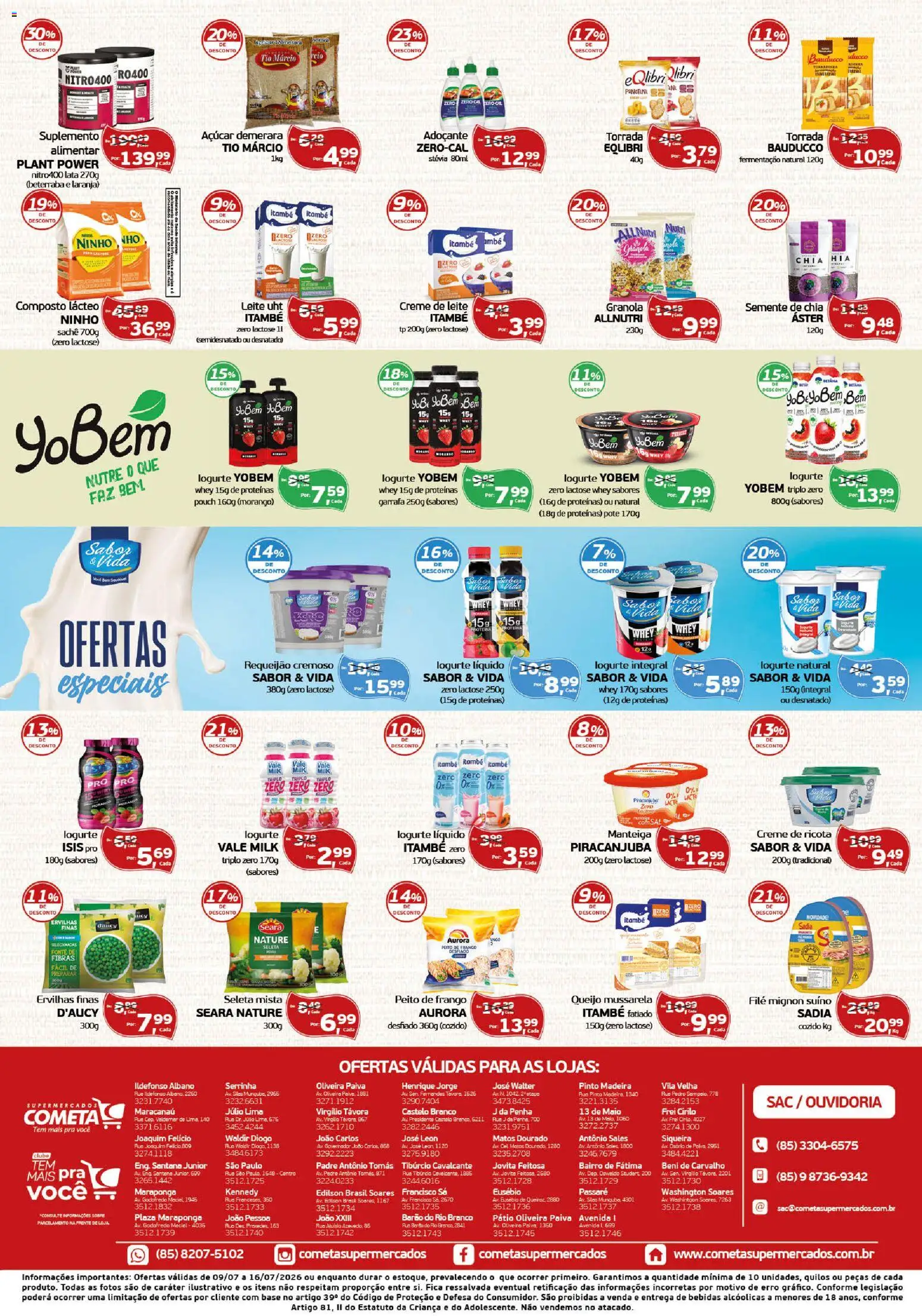 Cometa Supermercados Folheto - válido de 19/07/2026 | Página: 2 | Produtos: Beterraba, Adoçante, Maiô, Leite