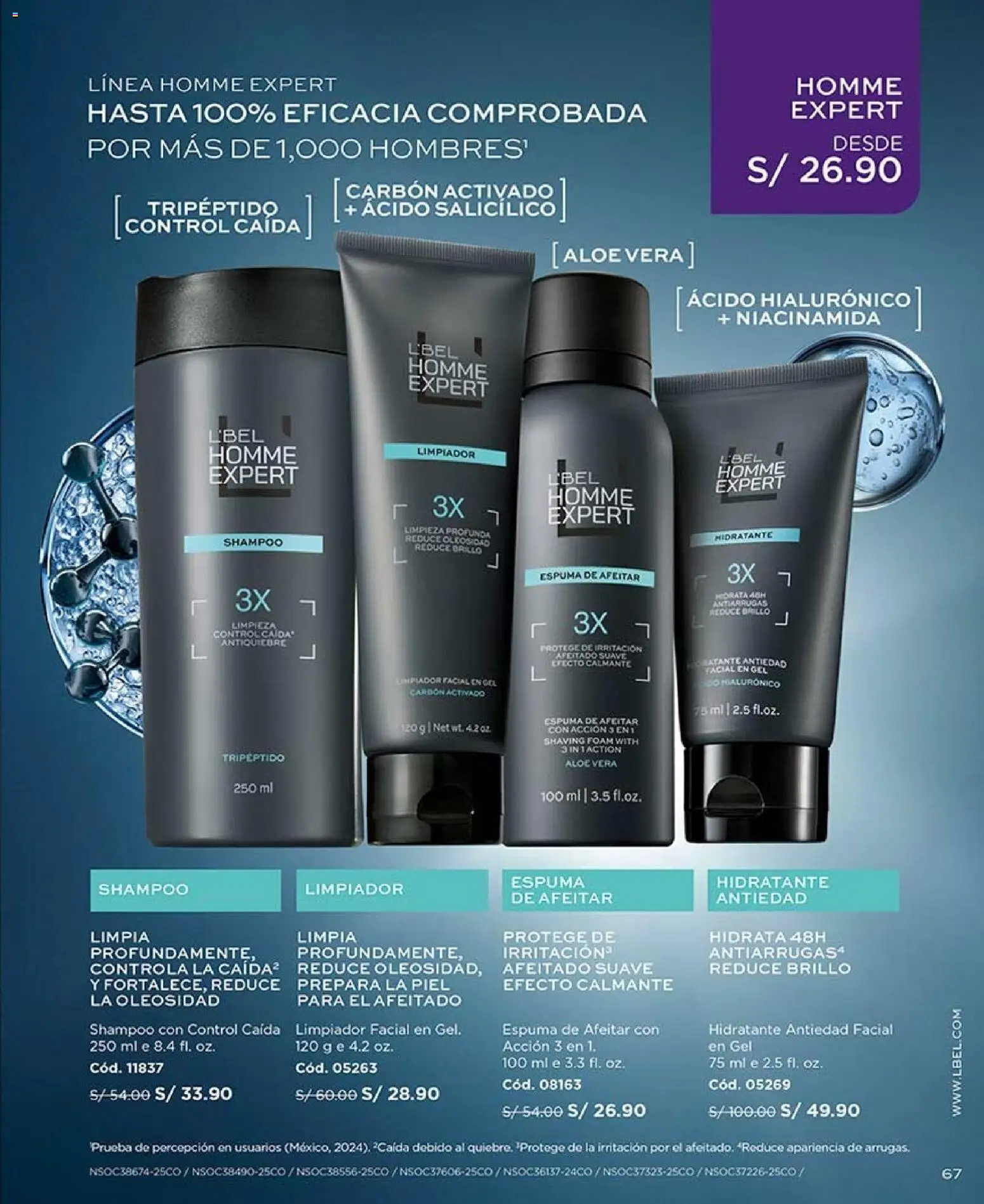 Catálogo L'Bel válido desde 02/08/2026 | Página: 67 | Productos: Shampoo, Espuma, Espuma de afeitar, Carbón activado