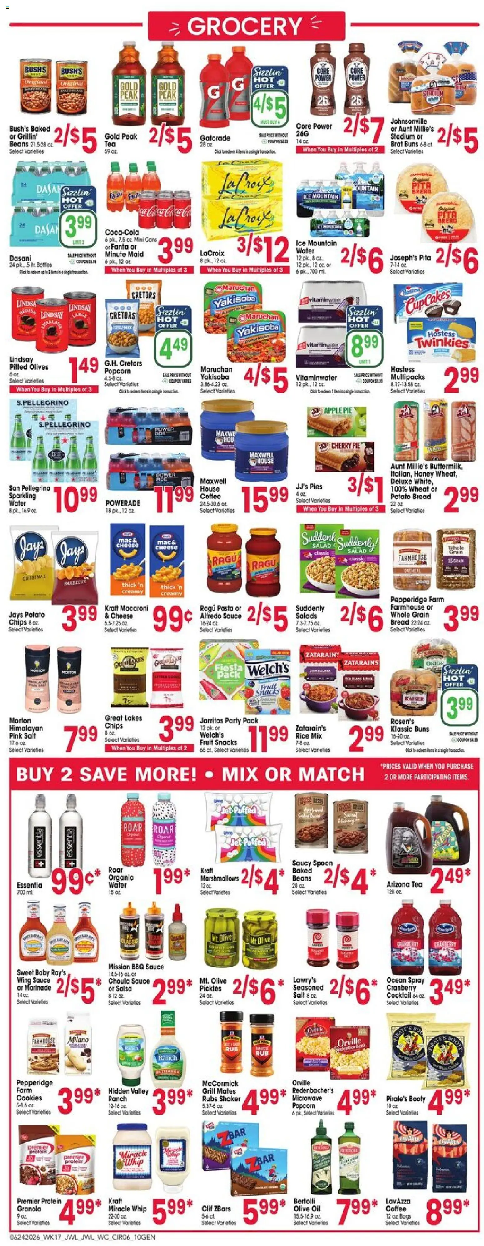 Jewel Osco Weekly Ad - valid from 06/24/2026 | Page: 6 | Products: Microwave, Cookies, Water, Cherry Pie