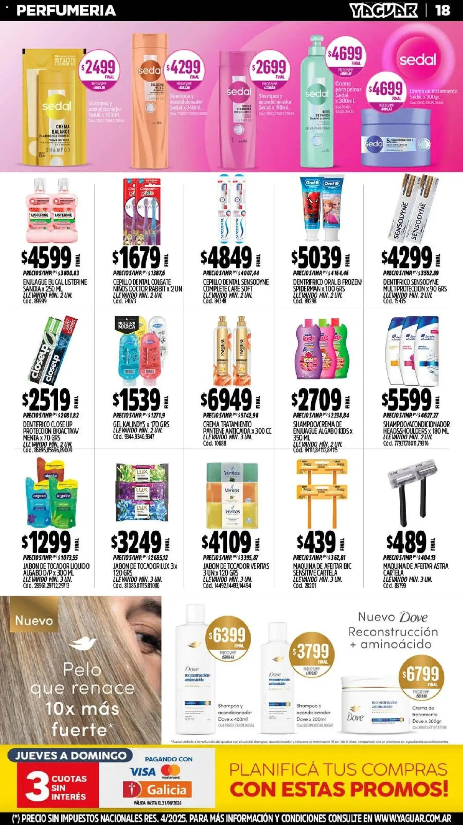 Yaguar - Oferta Semanal Mendoza │ válido desde el 03/08/2026 | Página: 18 | Productos: Sandía, Cepillo, Jabón, Crema