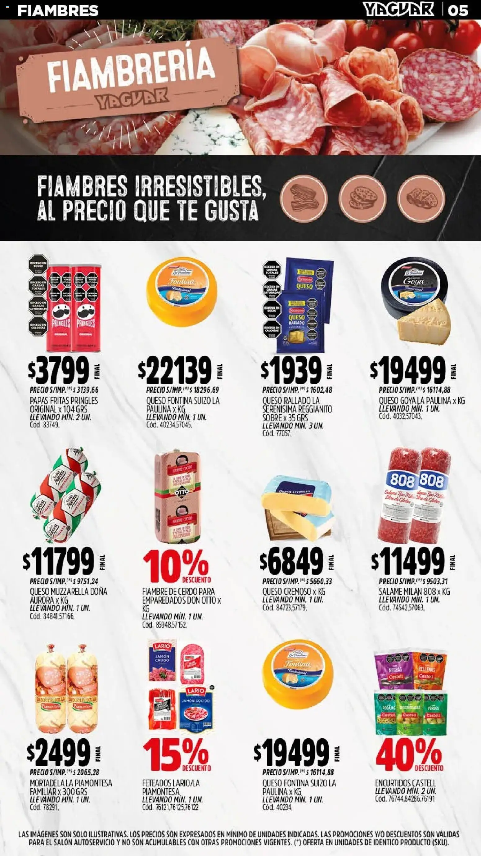 Yaguar - Oferta Semanal Chaco │ válido desde el 18.05.2026 | Página: 5 | Productos: Jamón, Salame, Té, Papas fritas