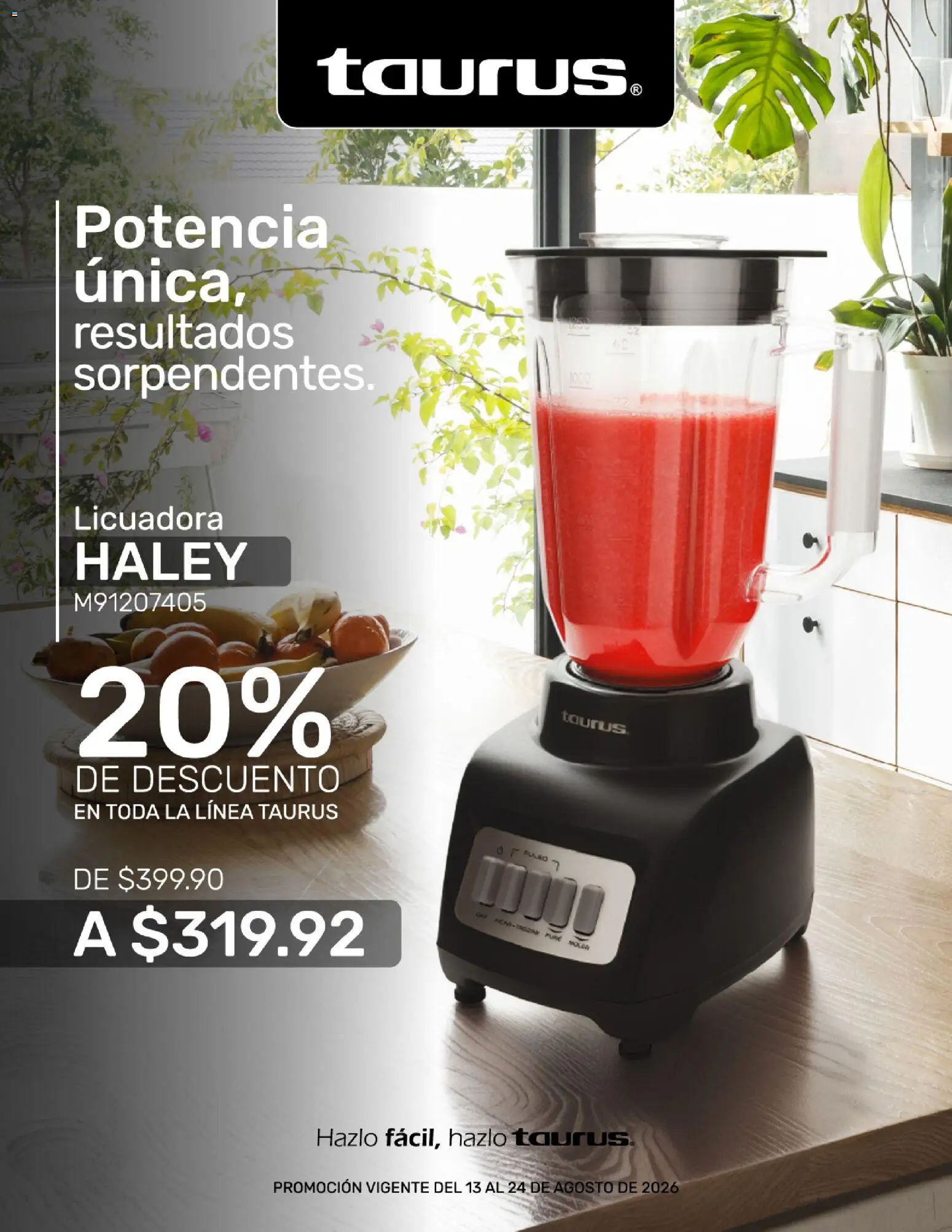 Nuevas ofertas de Del Sol y Woolworth válidas en toda la República Mexicana desde el 13/08/2026. ¡Encuentra las mejores ofertas en Del Sol y Woolworth katalog Lo mejor de Taurus! | Página: 5 | Productos: Licuadora