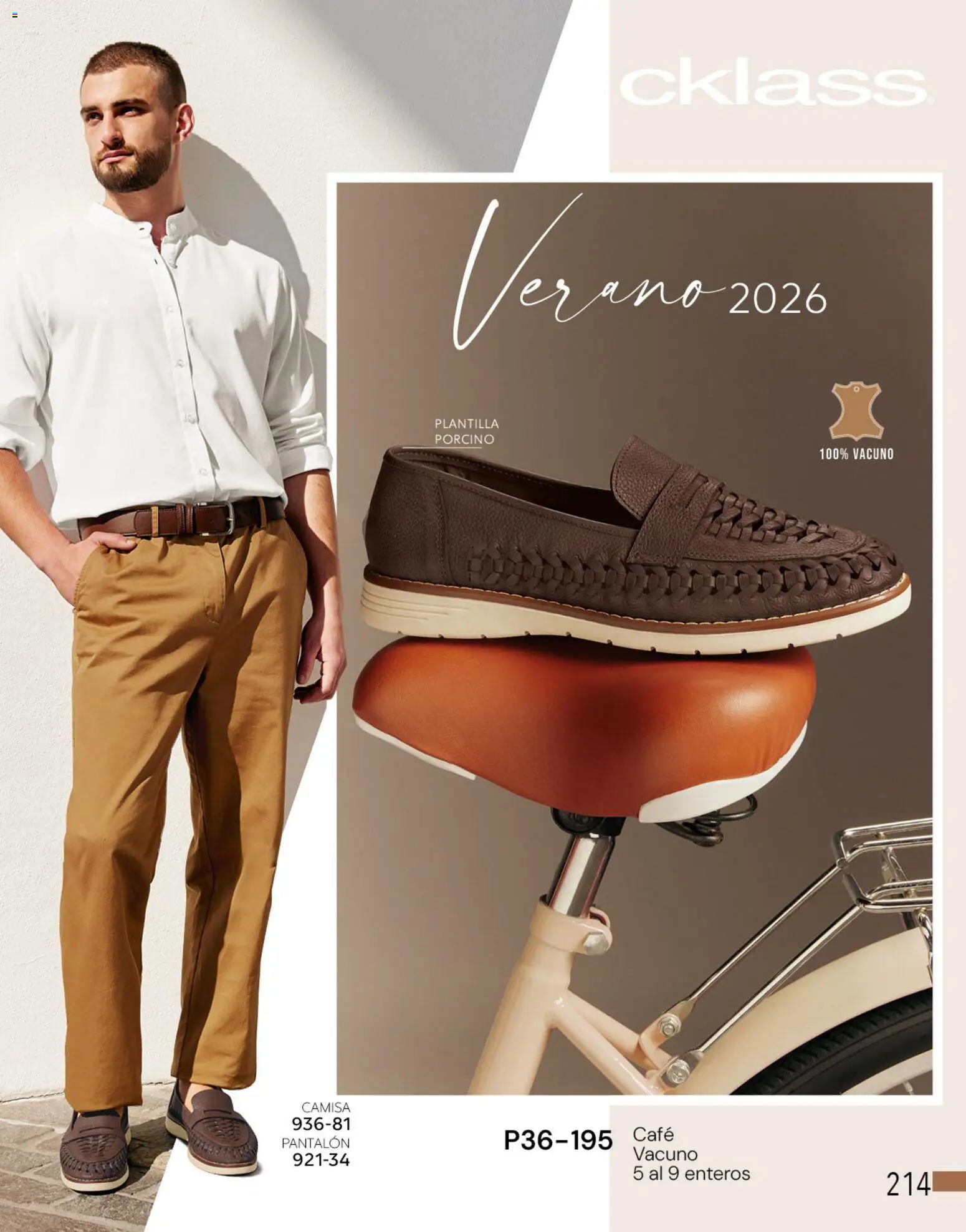 Nuevas ofertas de Cklass válidas en toda la República Mexicana desde el 05.03.2026. ¡Encuentra las mejores ofertas en Cklass catálogo Complemento Verano Calzado! | Página: 226 | Productos: Camisa, Café