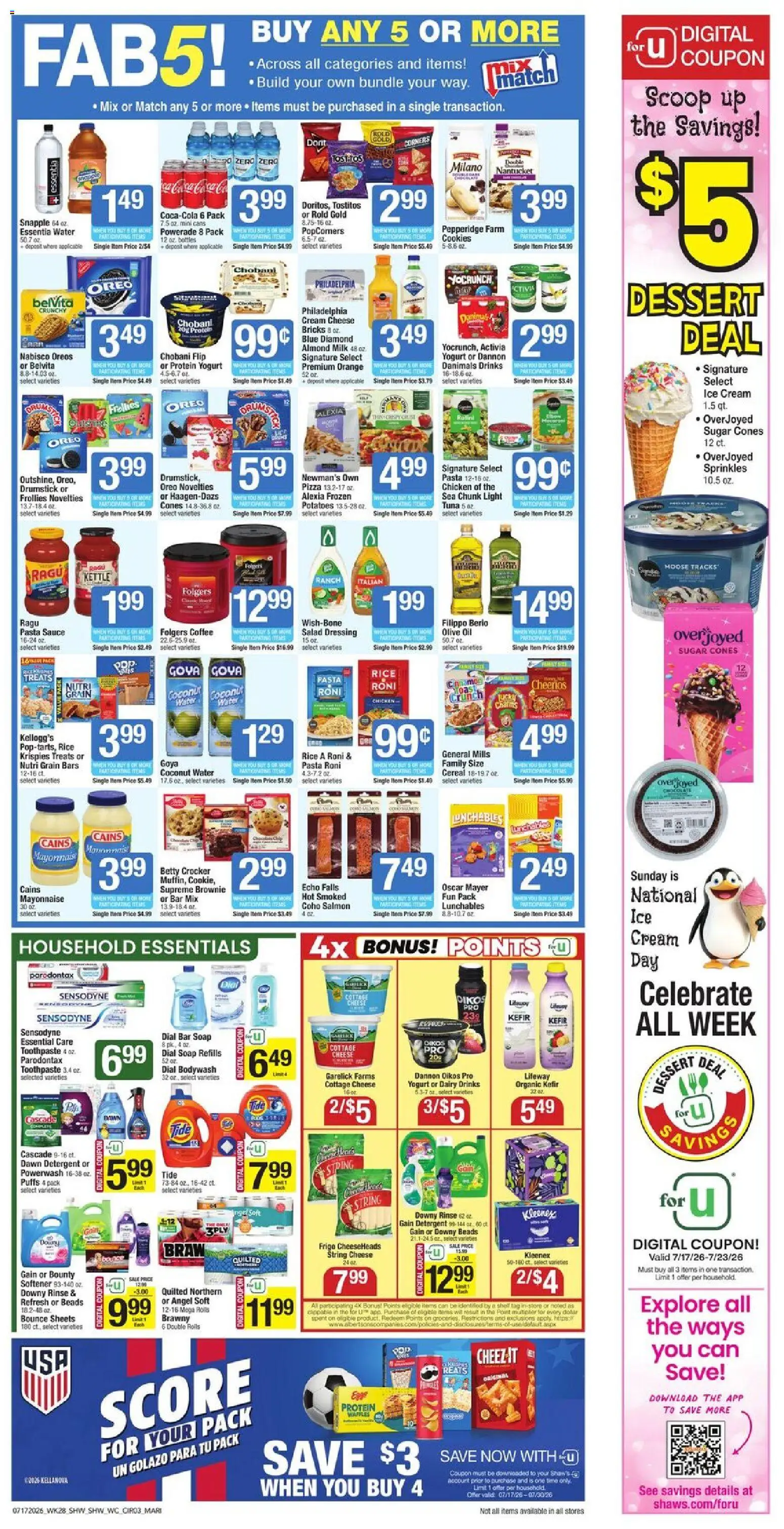 Shaw's Weekly Ad - valid from 07/17/2026 | Page: 4 | Products: Pizza, Rice, Cereal, Coconut