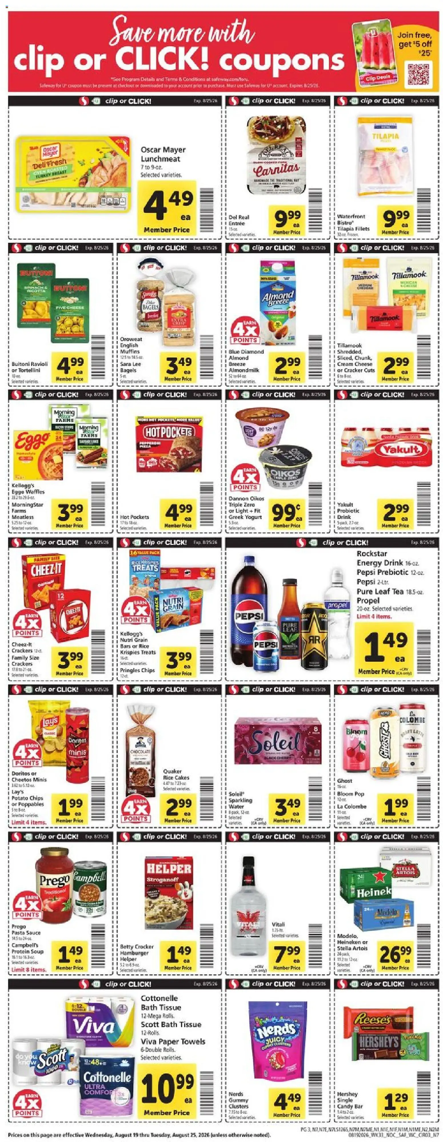 Safeway Weekly Ad - valid from 08/19/2026 | Page: 3 | Products: Pasta, Chips, Oven, Muffins
