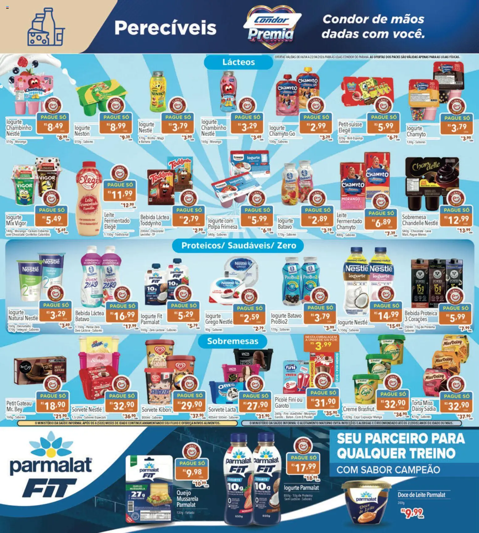 Supermercados Condor Folheto - válido de 06.04.2026 | Página: 10 | Produtos: Queijo, Iogurte, Bebida, Leite fermentado