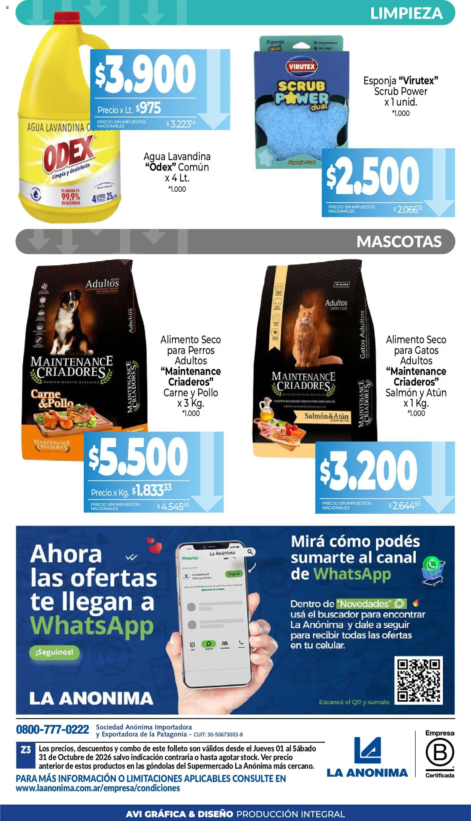 La Anonima - Canasta Ahorro │ válido desde el 01/10/2026 | Página: 15 | Productos: Lavandina, Salmón, Agua, Esponja