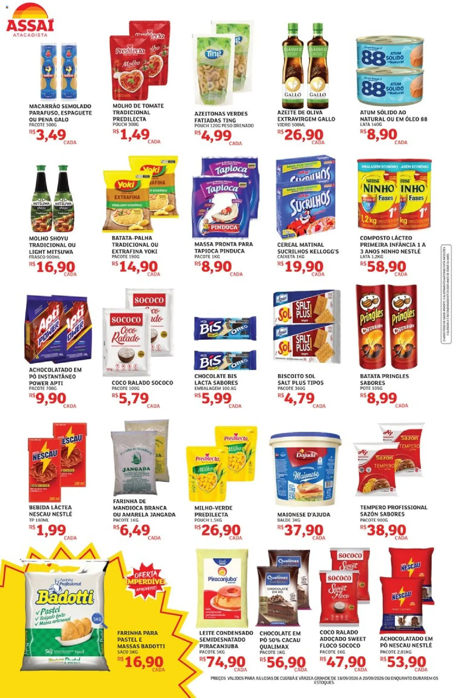Assaí Atacadista Folheto - válido de 18/09/2026 | Página: 2 | Produtos: Biscoito, Massa, Bebida, Balde
