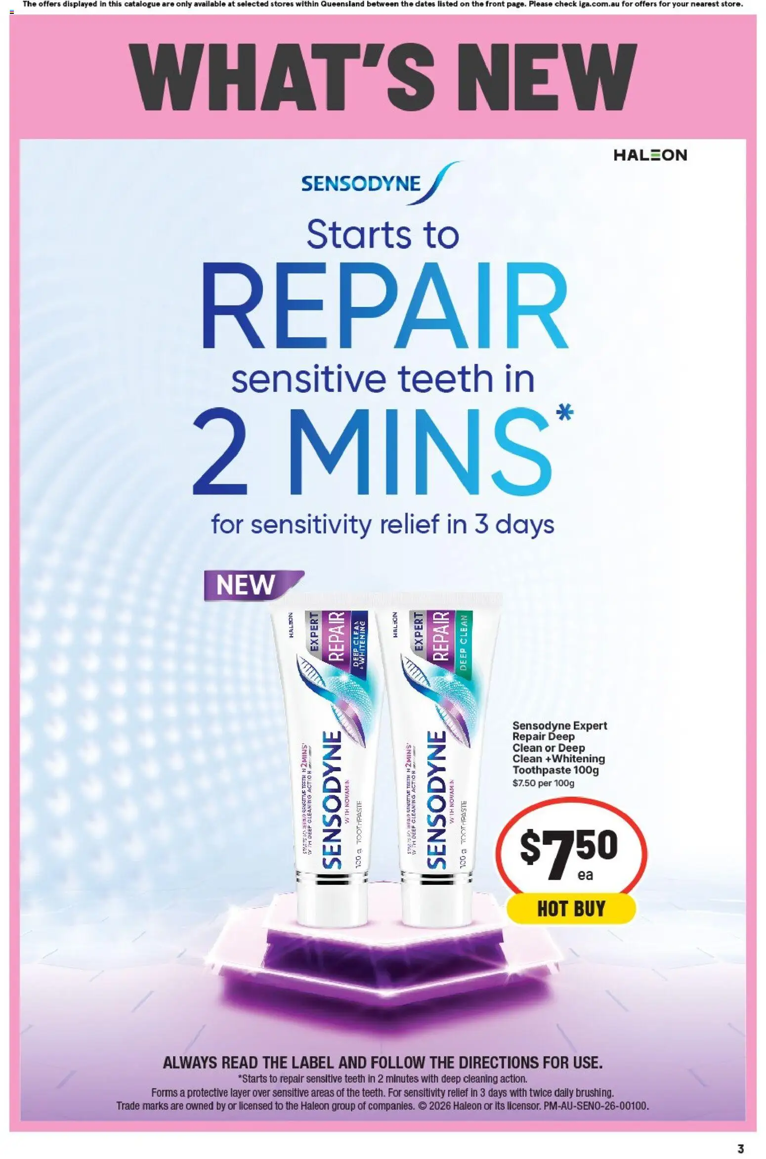 IGA catalogue - valid from 02/09/2026 | Page: 4 | Products: Toothpaste, Sensitive teeth