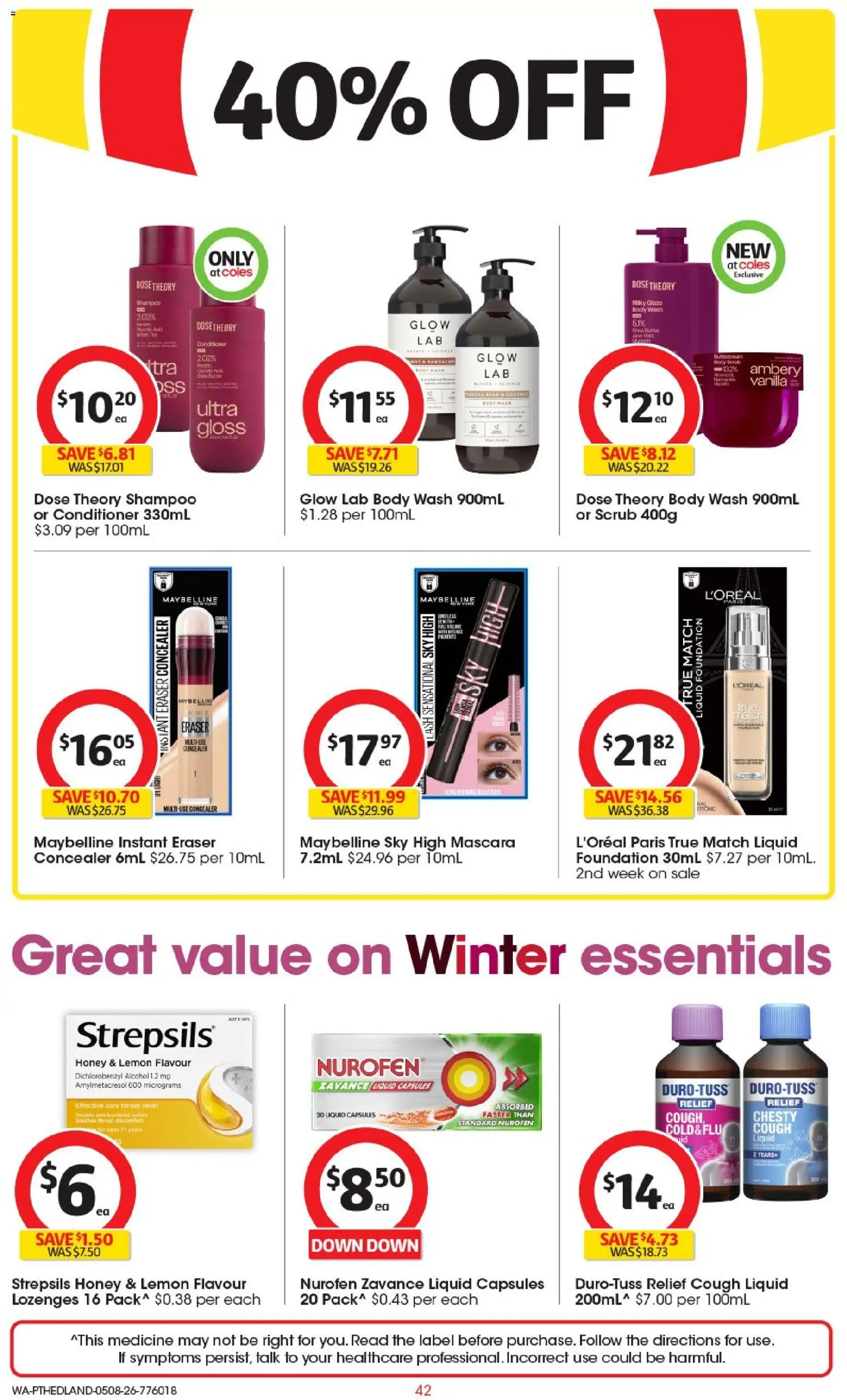 Coles catalogue - valid from 05/08/2026 | Page: 42 | Products: Concealer, Shampoo, Honey, Lemon
