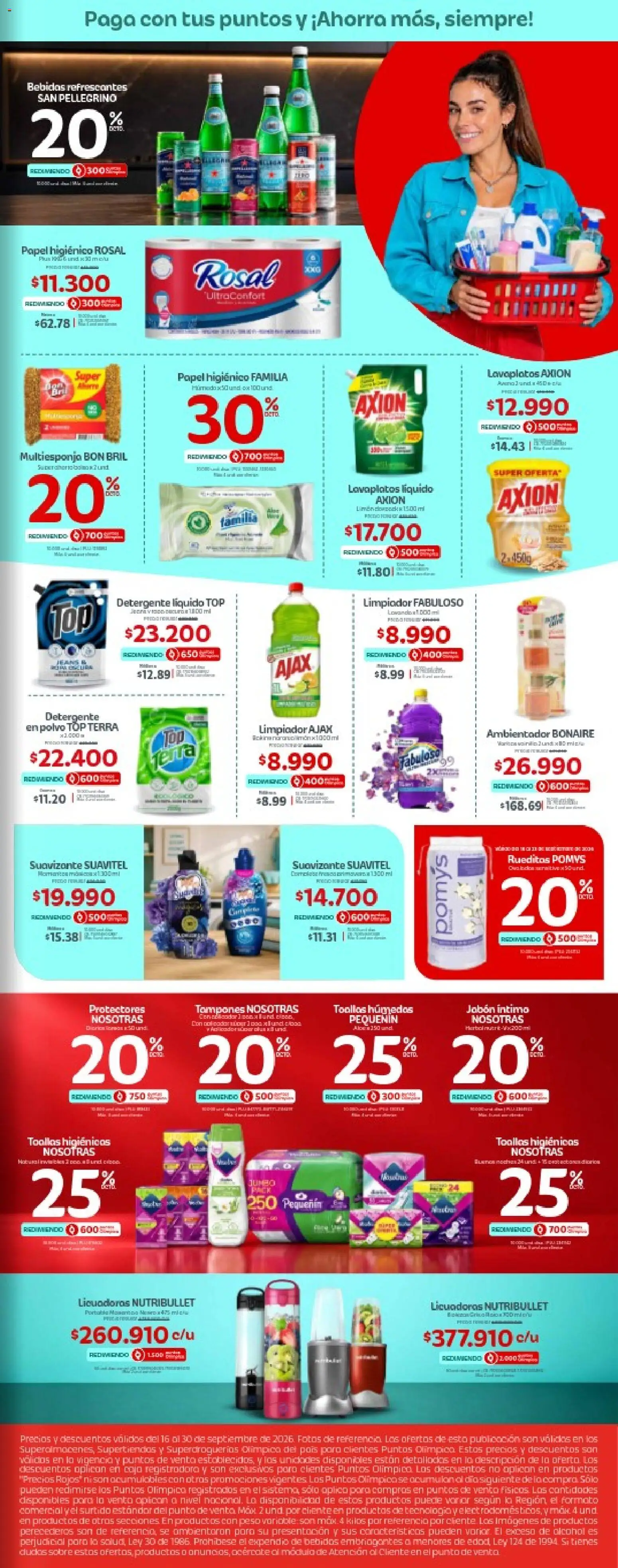 Olímpica revista - valida desde el 16/09/2026 | Página: 3 | Productos: Top, Jabón, Detergente, Papel higiénico