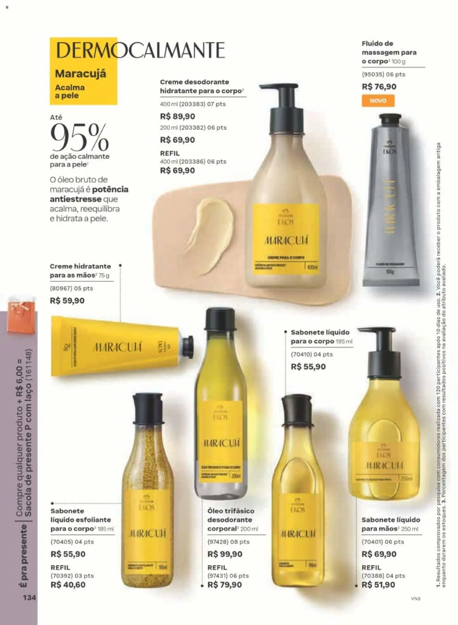 Natura Folheto - válido de 22/06/2026 | Página: 134 | Produtos: Maracujá, Desodorante, Creme, Sabonete