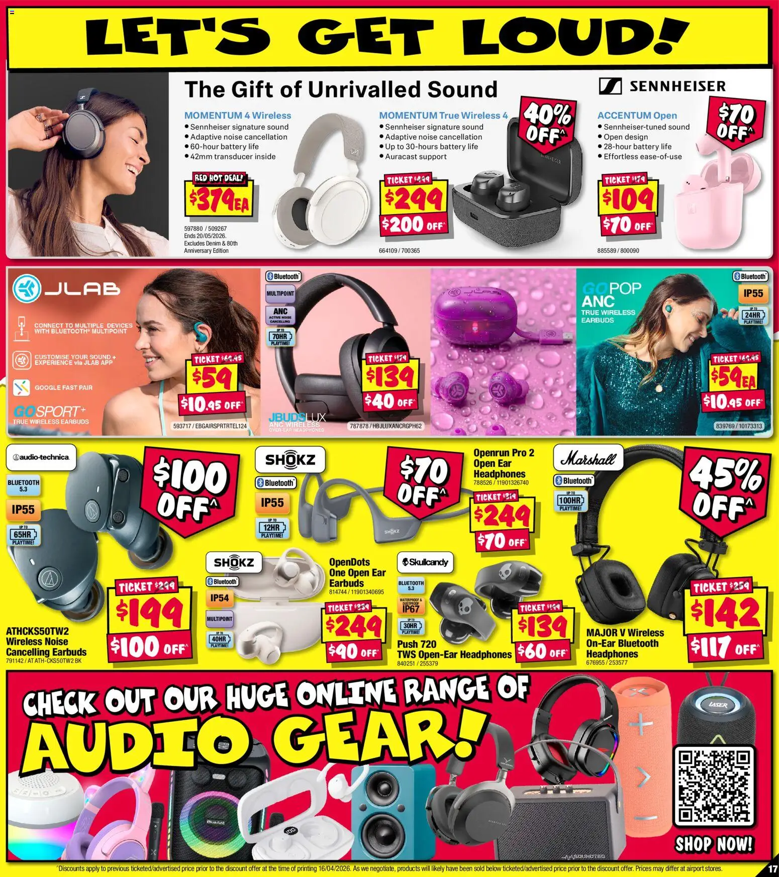 JB Hi-Fi catalogue - valid from 30.04.2026 | Page: 17 | Products: Battery, Denim, Bluetooth headphones, Audio