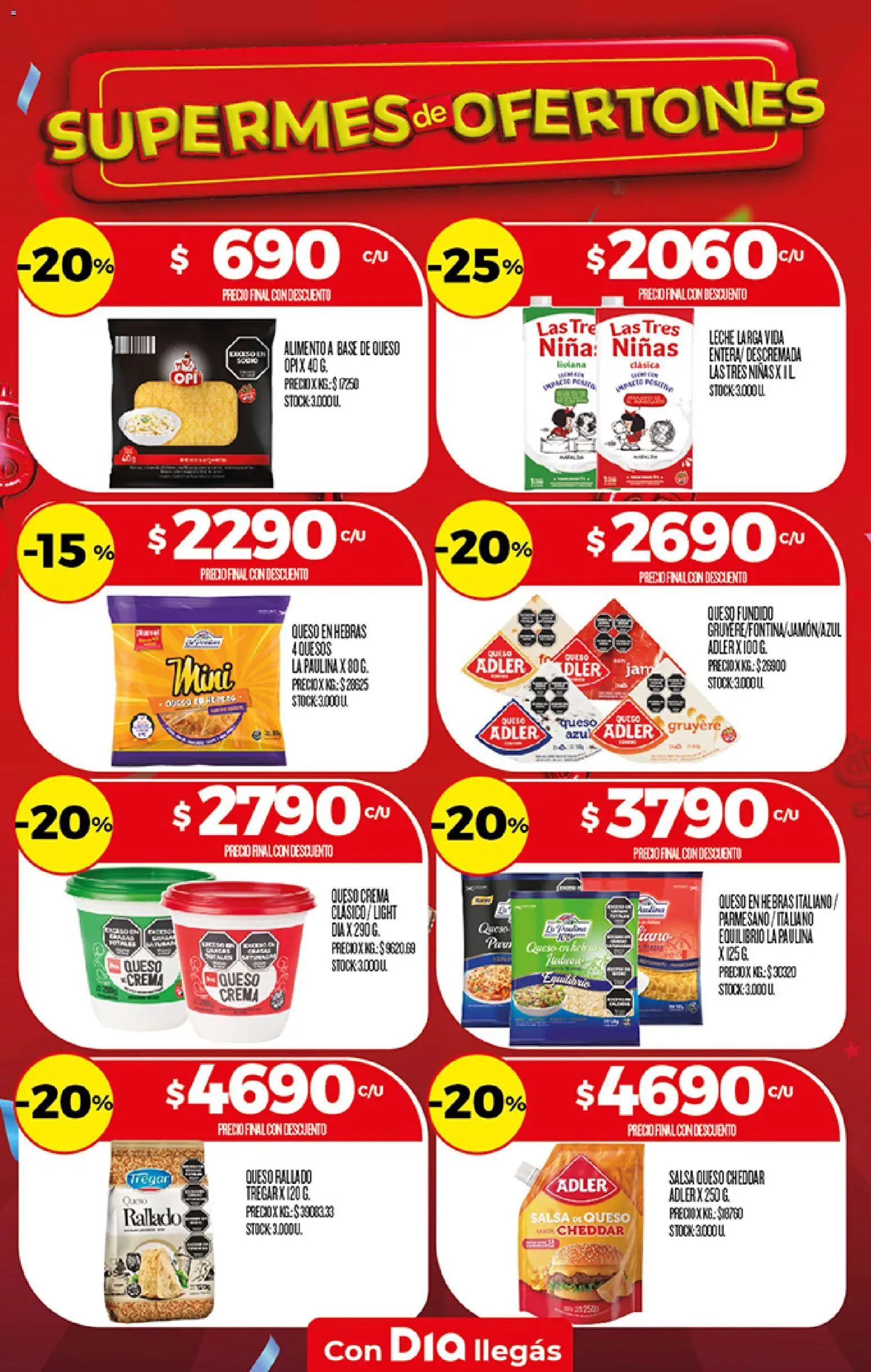 Supermercado DIA Ofertas │ válido desde el 26/08/2026 | Página: 13 | Productos: Queso rallado, Queso crema, Leche, Queso