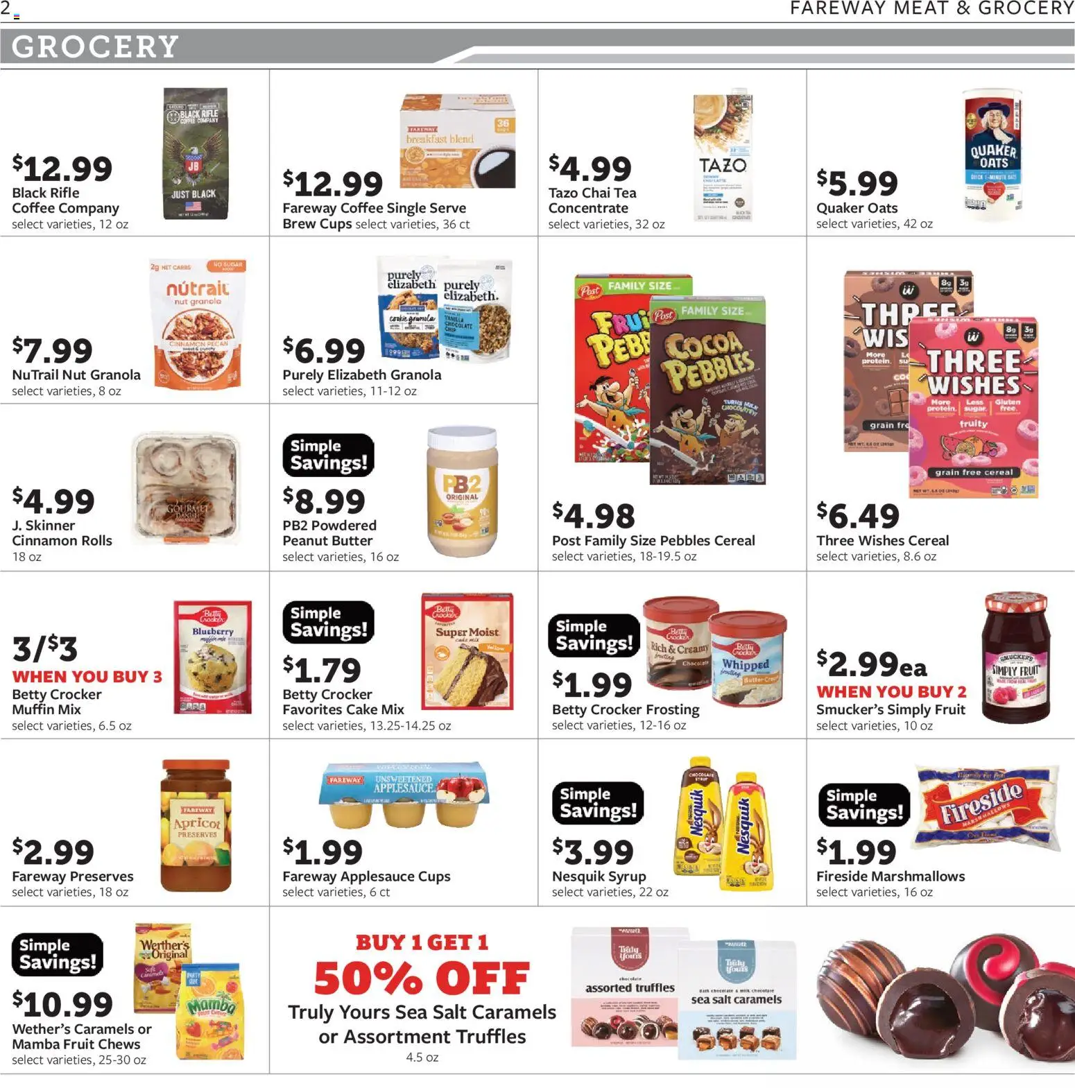 Fareway Weekly Ad - valid from 08/10/2026 | Page: 2 | Products: Syrup, Milk, Butter, Salt