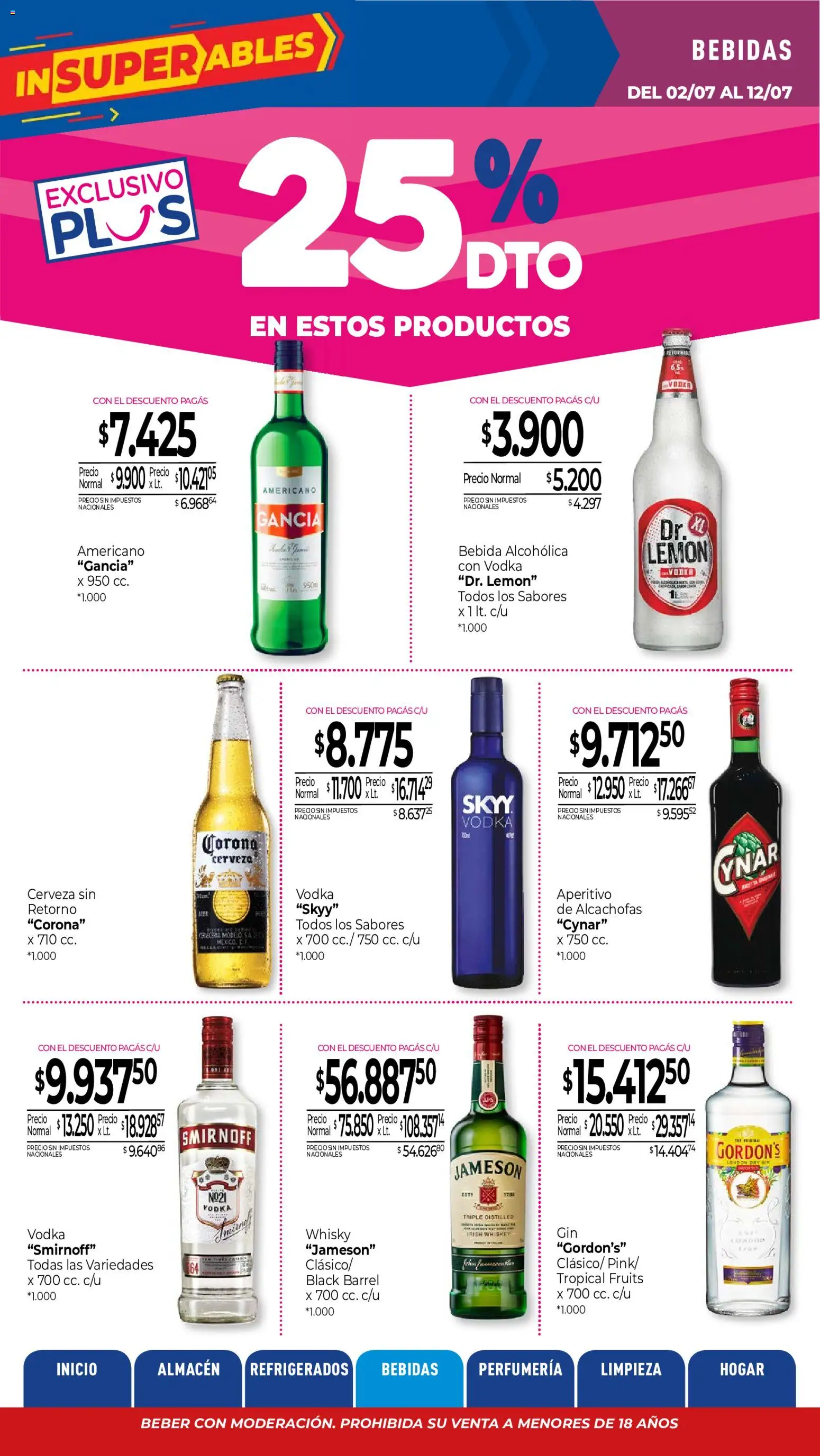 La Anonima catálogo │ válido desde el 02/07/2026 | Página: 26 | Productos: Vodka, Whisky, Cerveza