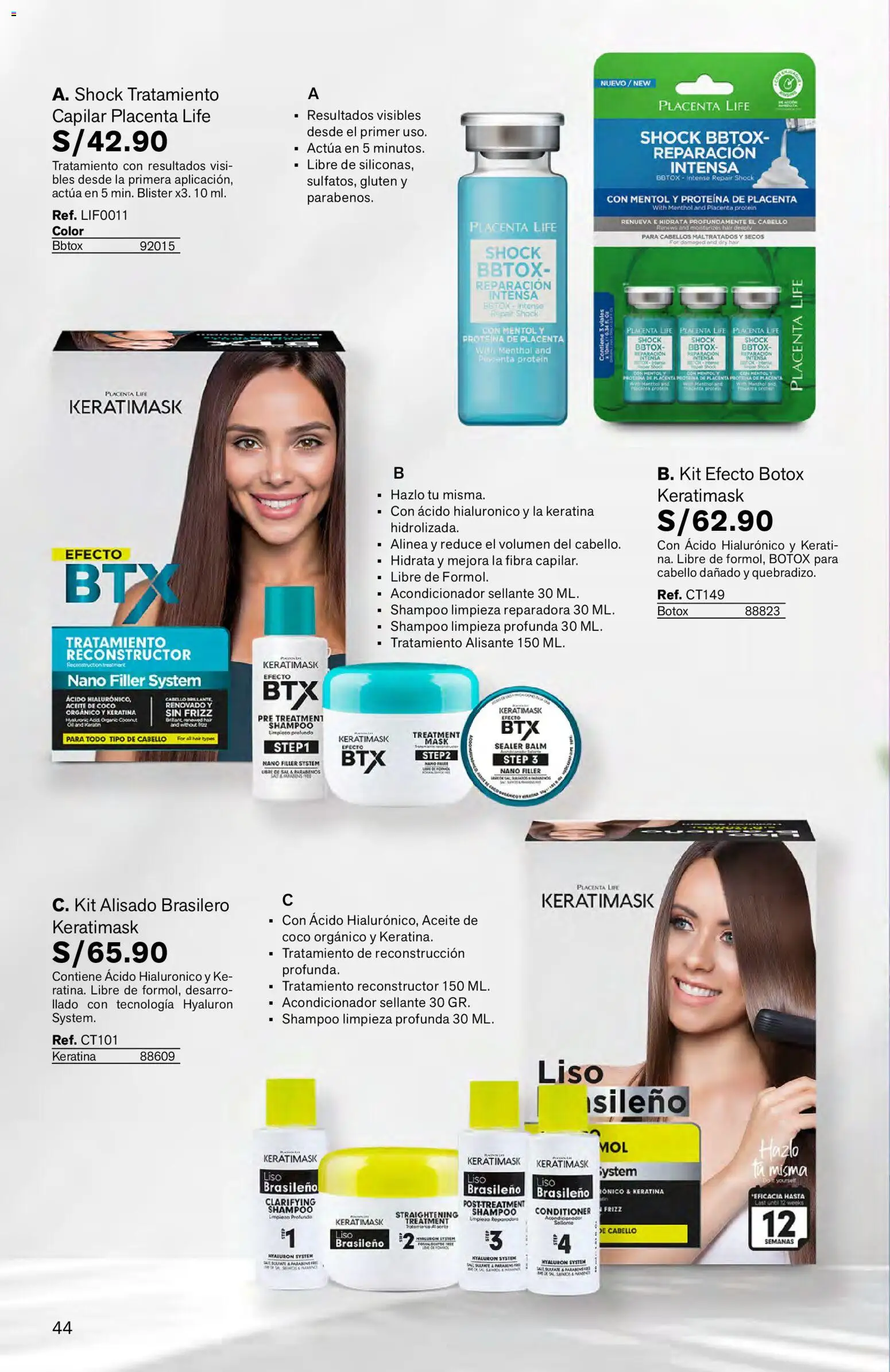 Catálogo Leonisa válido desde 27.04.2026 | Página: 44 | Productos: Shampoo, Acondicionador, Aceite