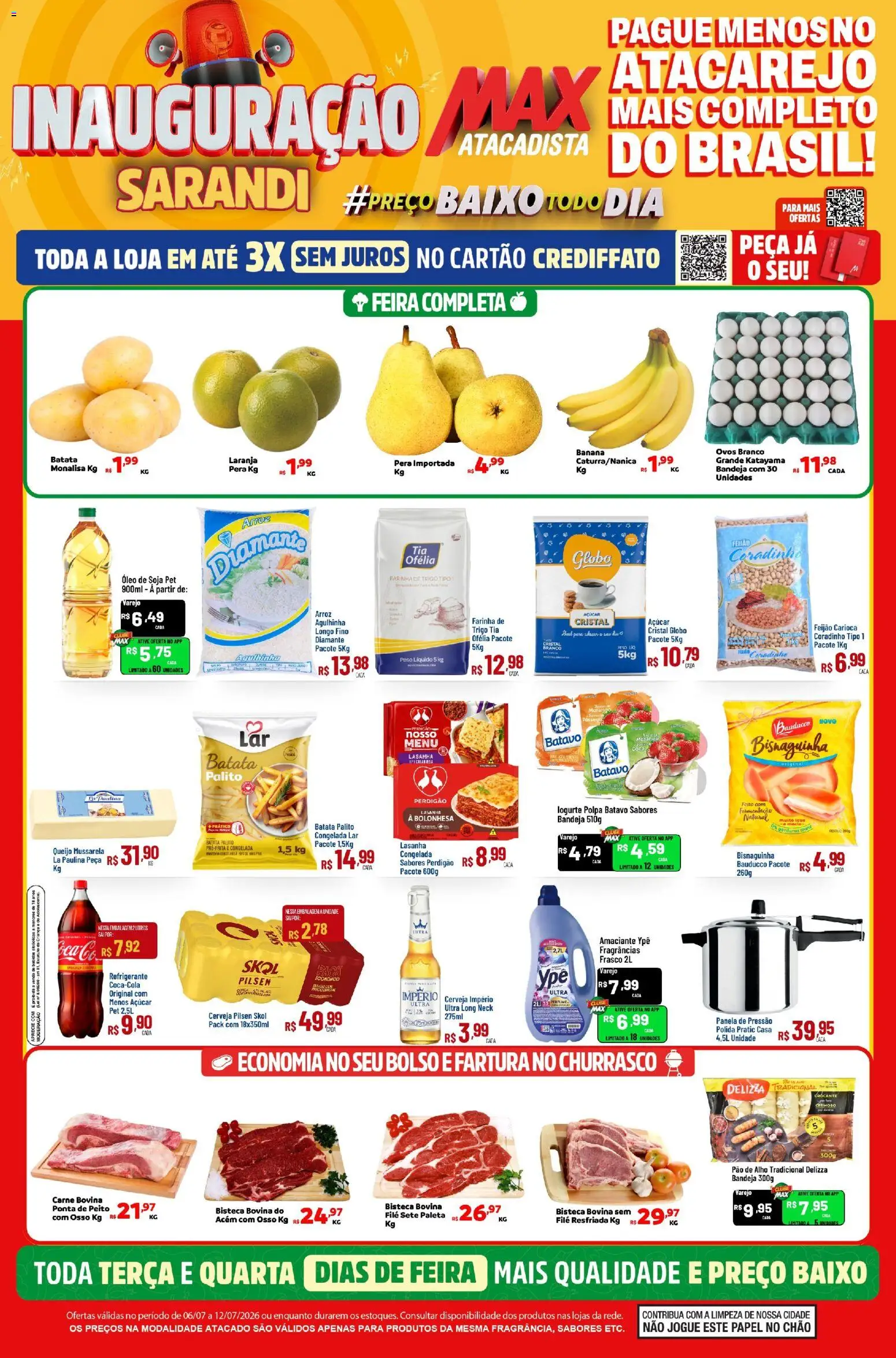 Max Atacadista Folheto - válido de 06/07/2026 | Página: 1 | Produtos: Pera, Panela de pressão, Queijo, Batata