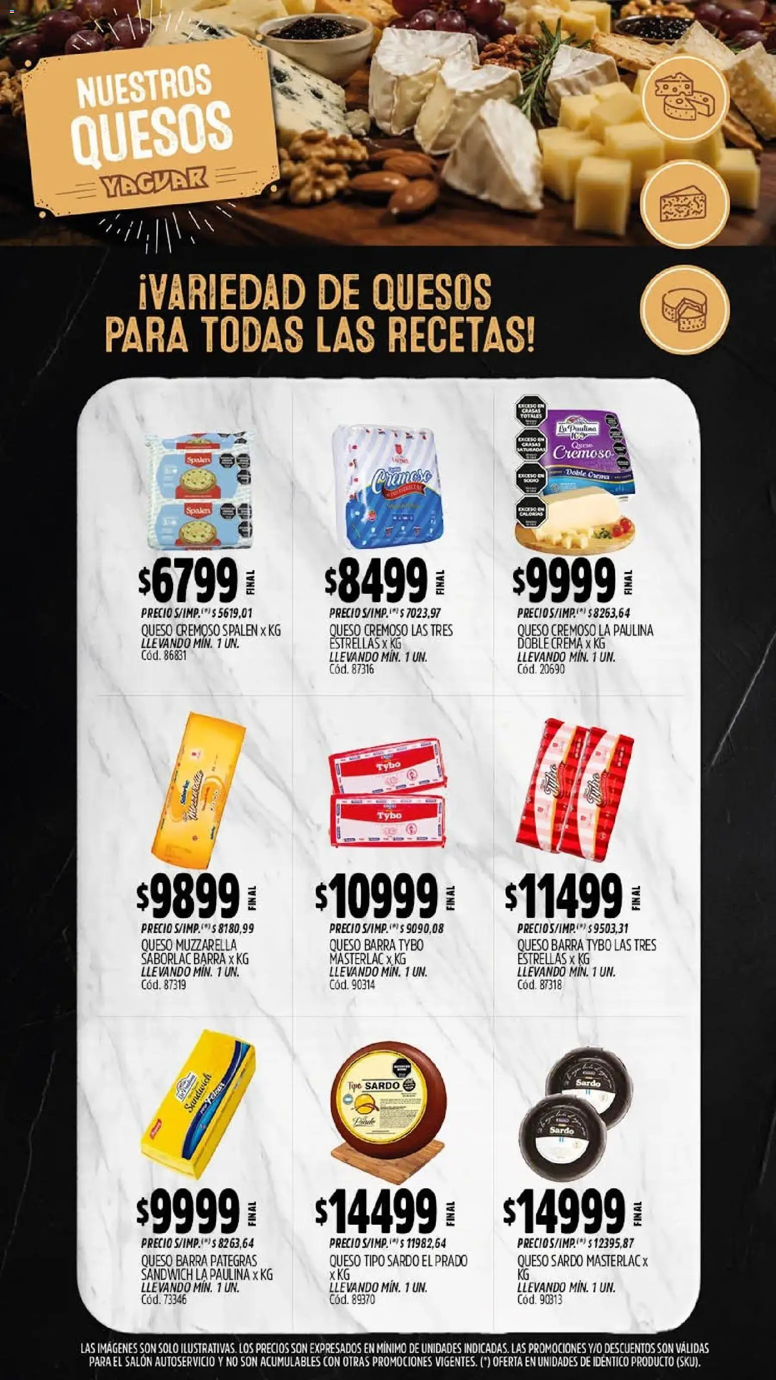 Yaguar - Oferta Semanal Mendoza │ válido desde el 03/08/2026 | Página: 7 | Productos: Muzzarella, Queso, Crema